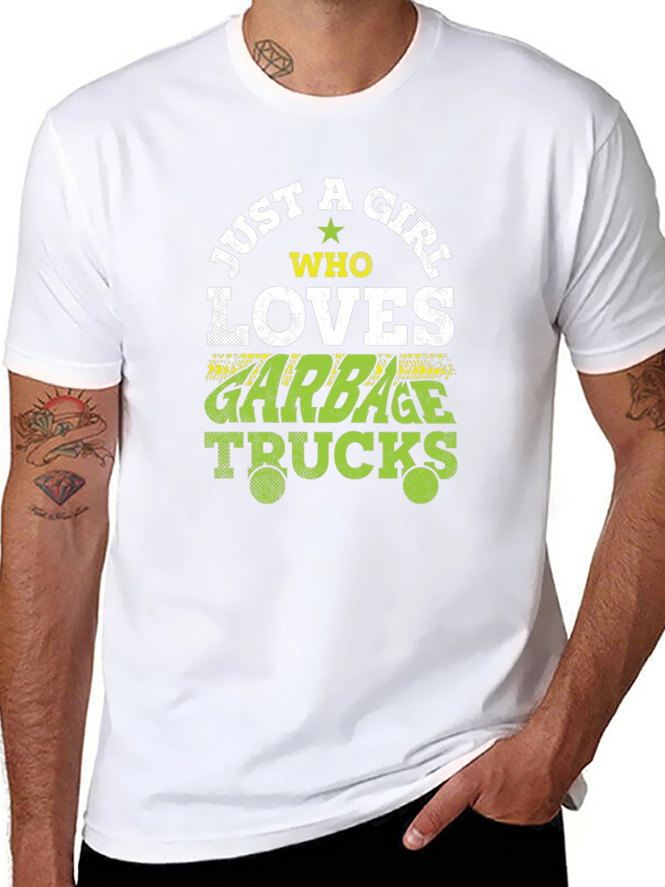 Black Girl Who Loves Garbage Trucks T-Shirt view 8