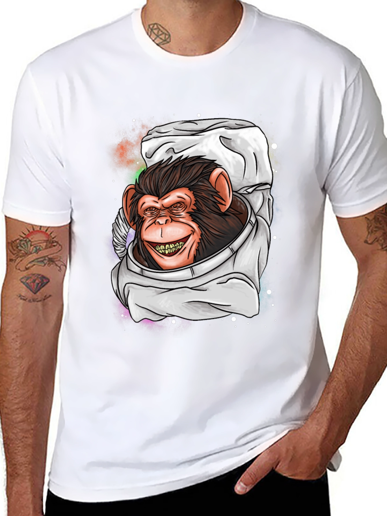 Black Space Monkey Graphic Tee view 8