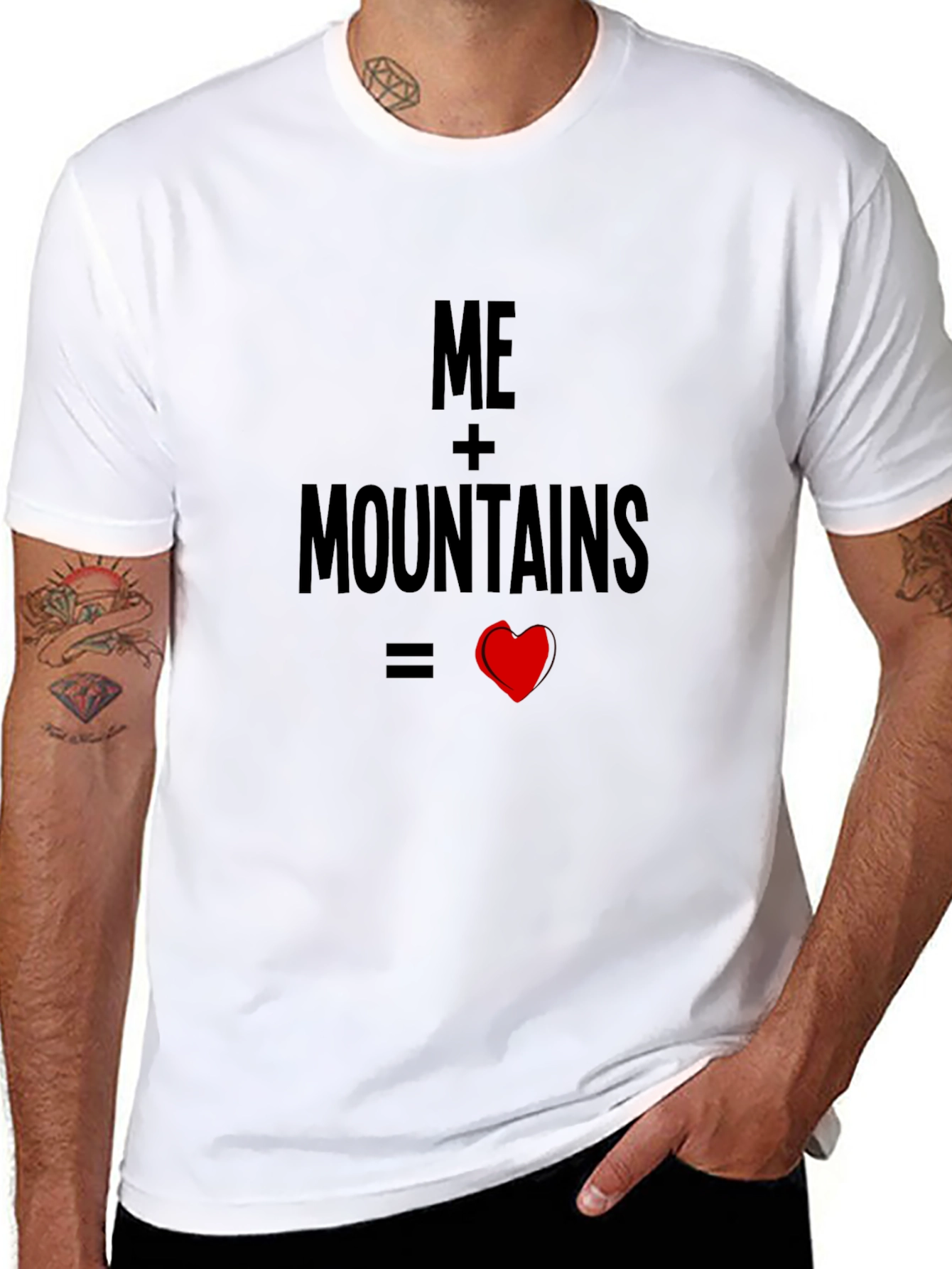 Black Me + Mountains = Love Black T-Shirt view 8