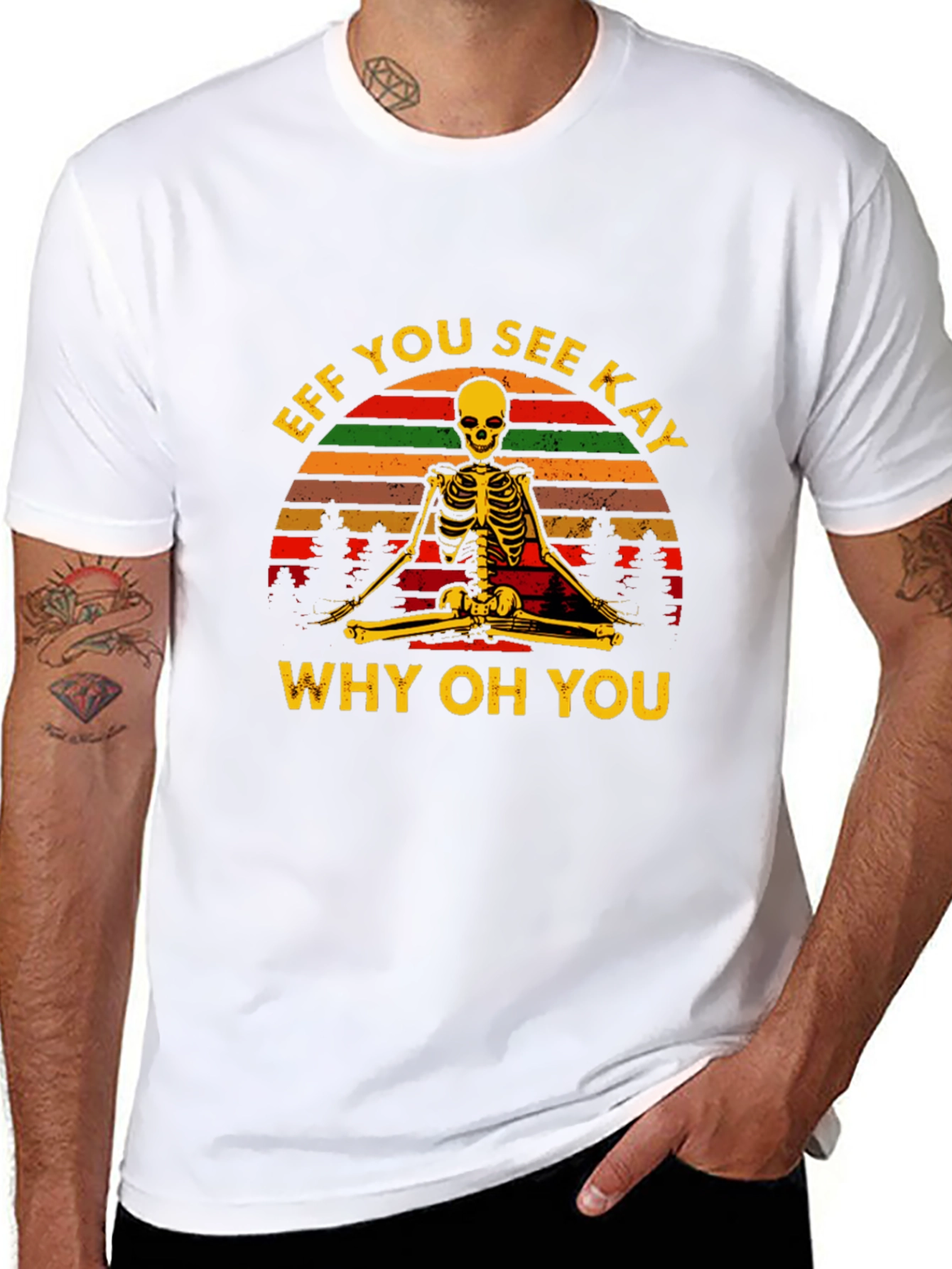 Black Eff You See Kay Yoga Skeleton T-Shirt view 8