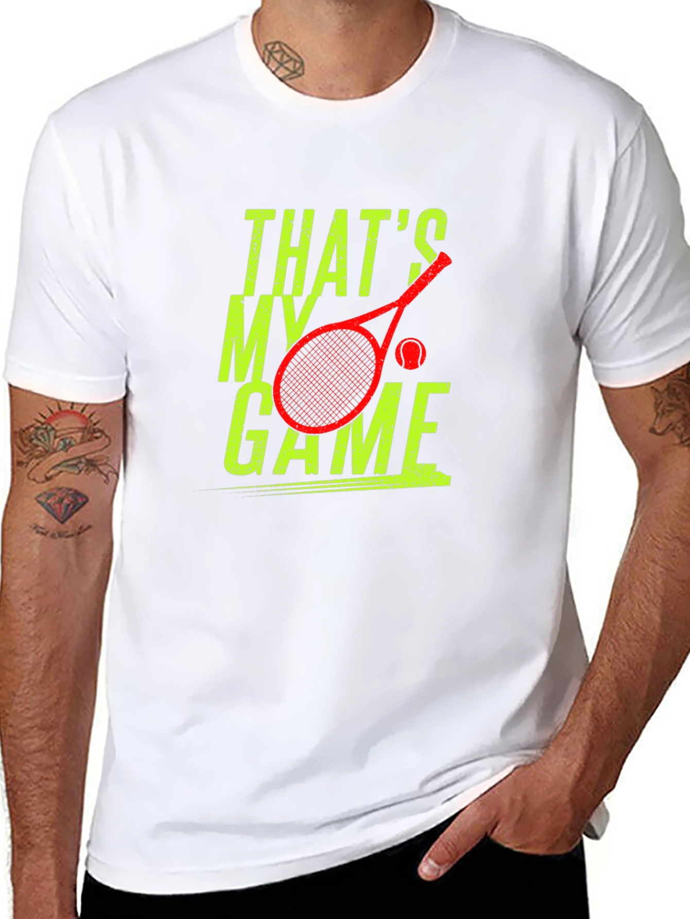 Black That's My Game Tennis Graphic Tee view 8