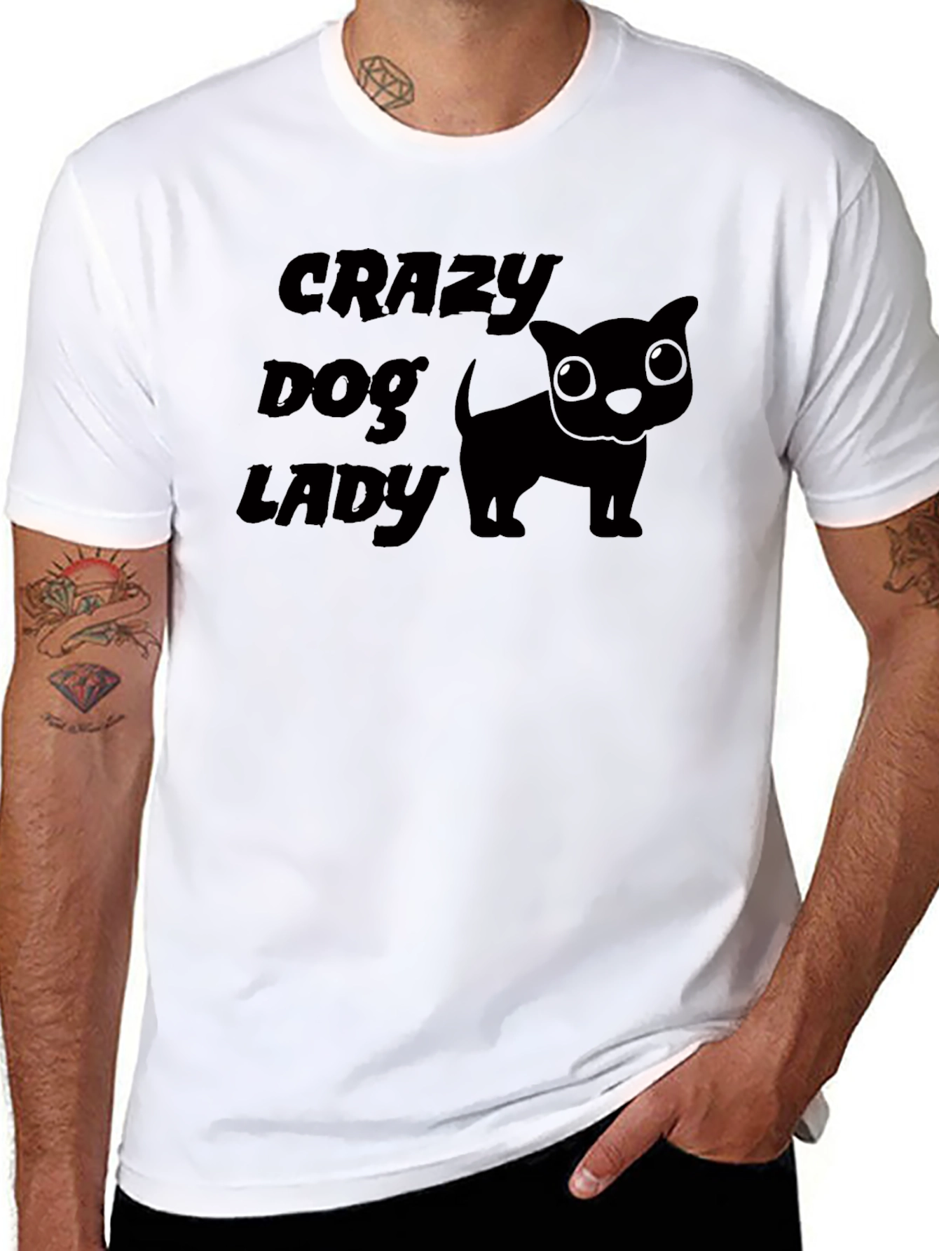 Black Crazy Dog Lady Tee view 8