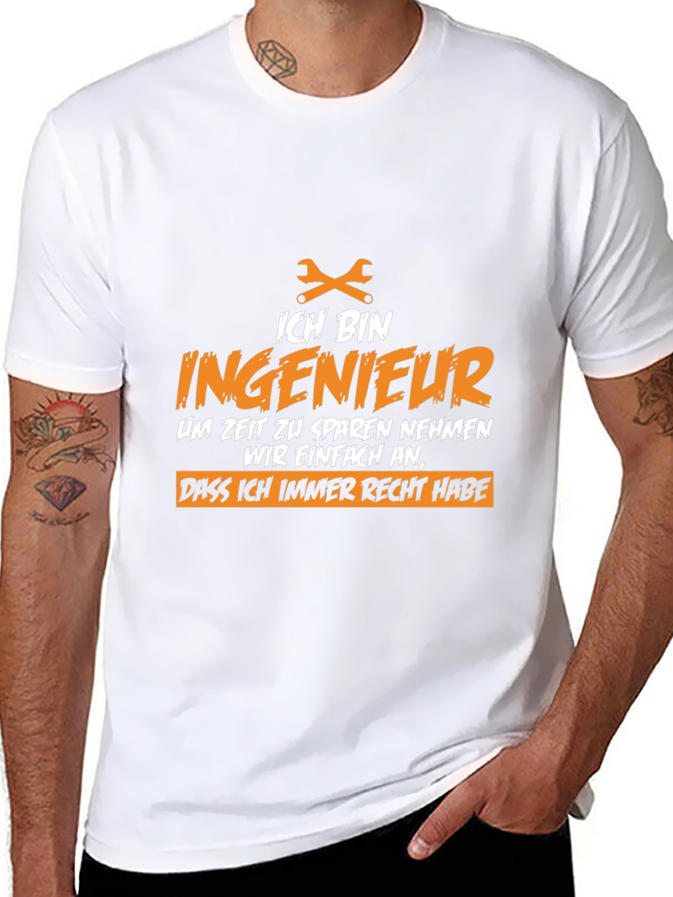 Black Ich Bin Ingenieur T-Shirt - Engineer Humor Tee view 8