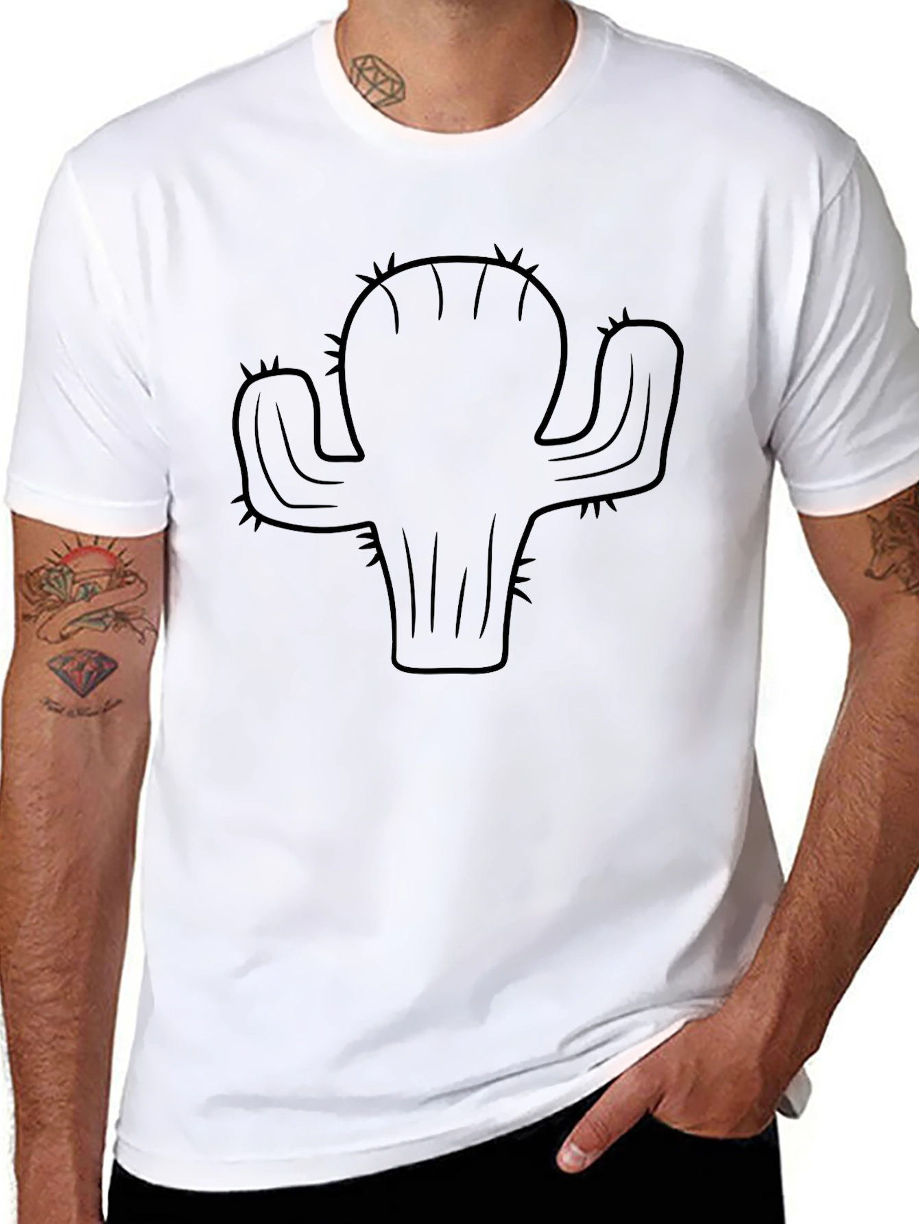 Black Cactus Graphic Black T-Shirt - Desert Style view 8