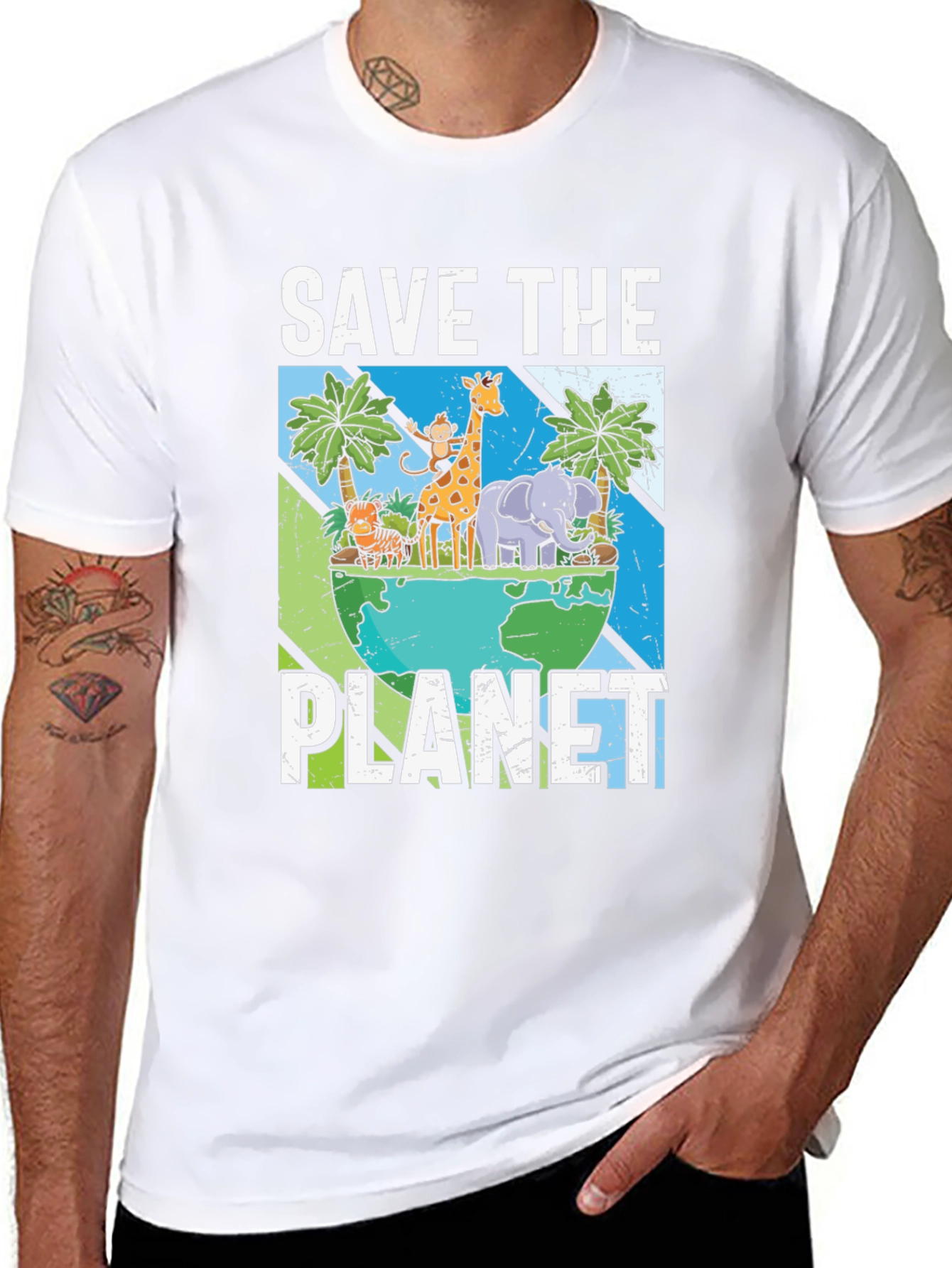 Black Save The Planet Graphic T-Shirt view 8