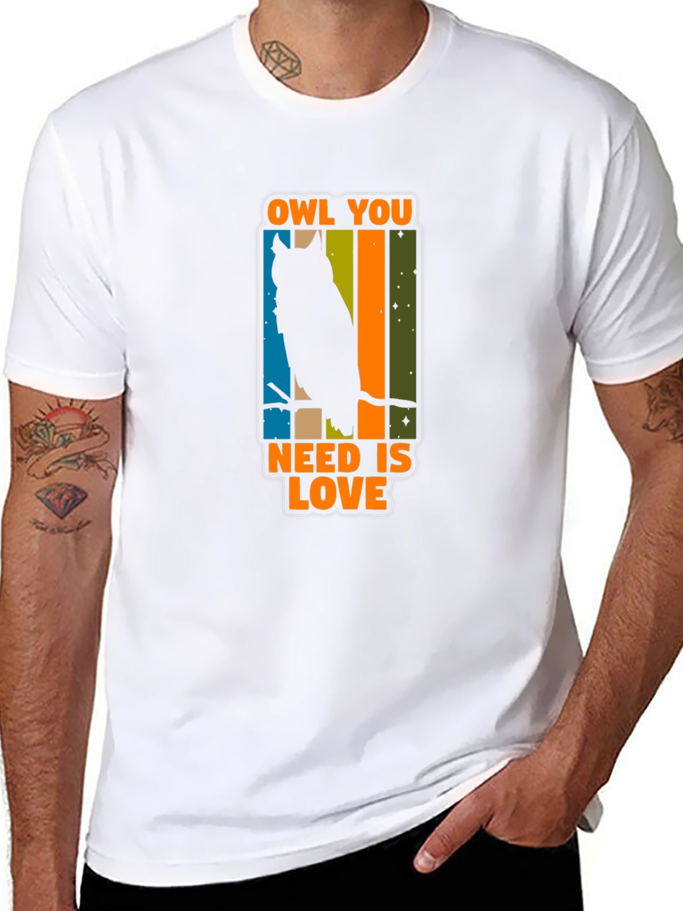 Black Owl You Need Is Love T-Shirt view 8