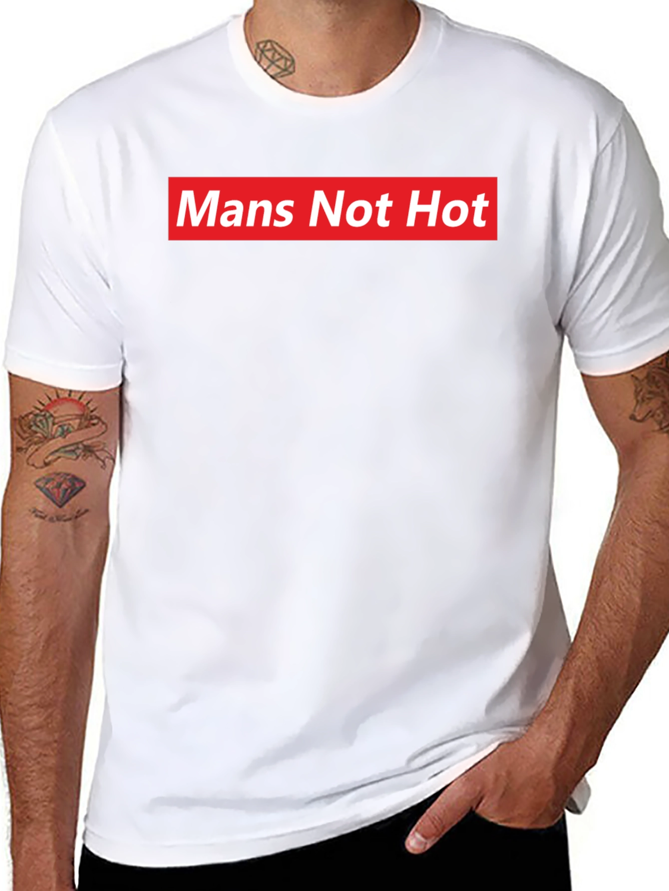 Black Mans Not Hot T-Shirt - Bold Statement Tee view 8