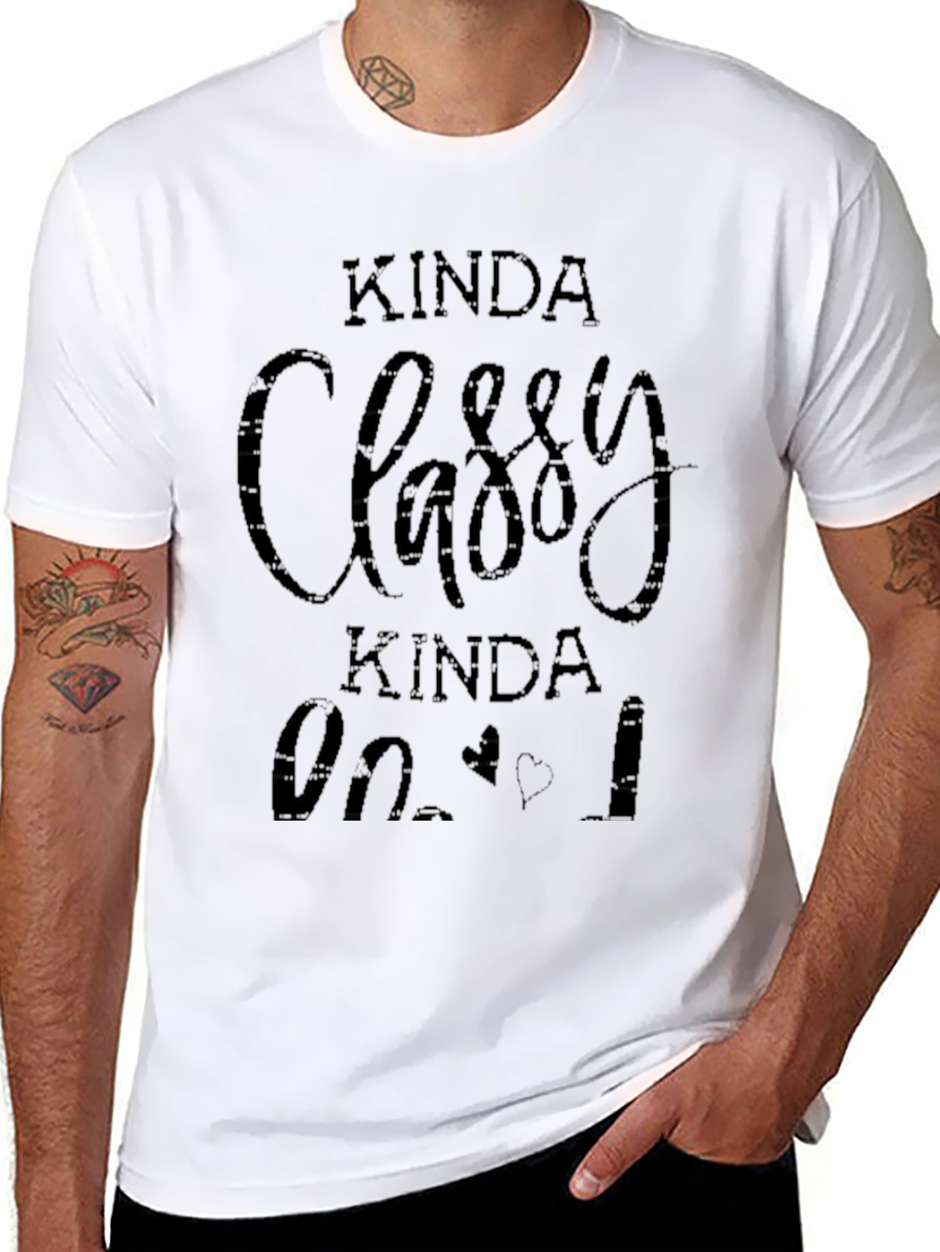 Black Kinda Classy Kinda Hood Black T-Shirt view 8