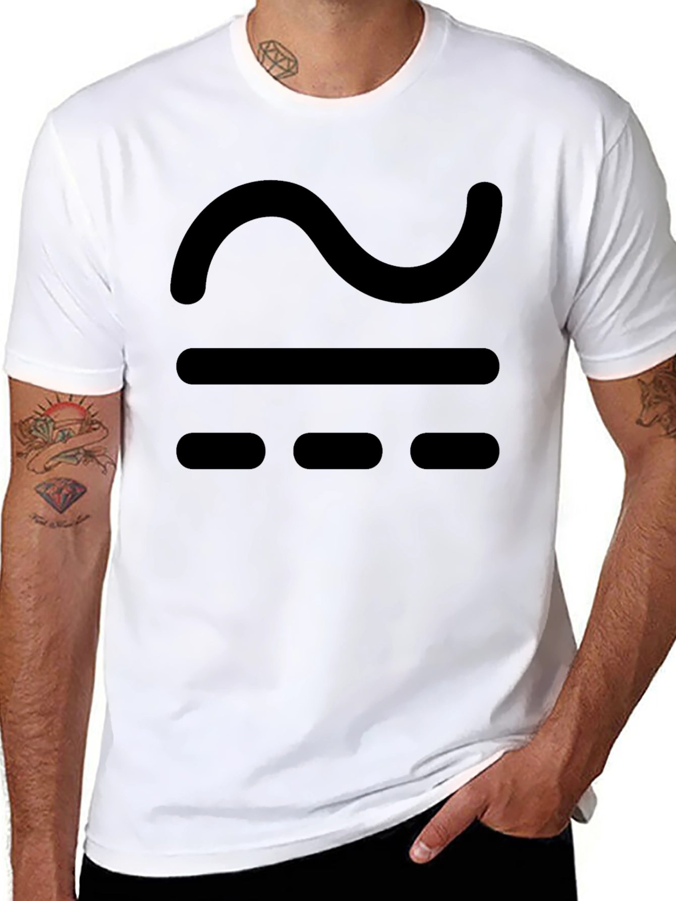 Black Black T-Shirt with Approximate Symbol view 8