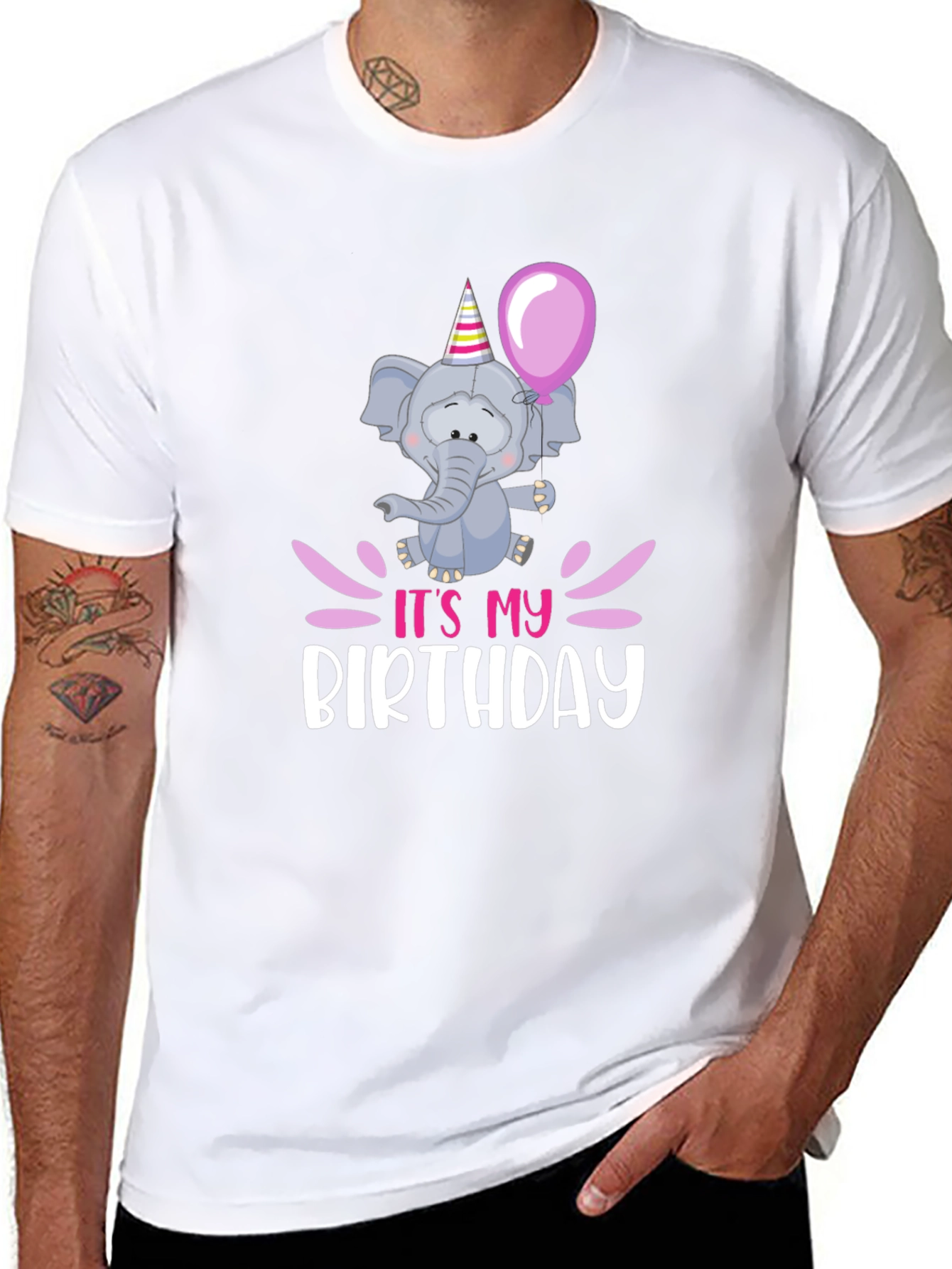 Black Birthday Elephant T-Shirt view 8