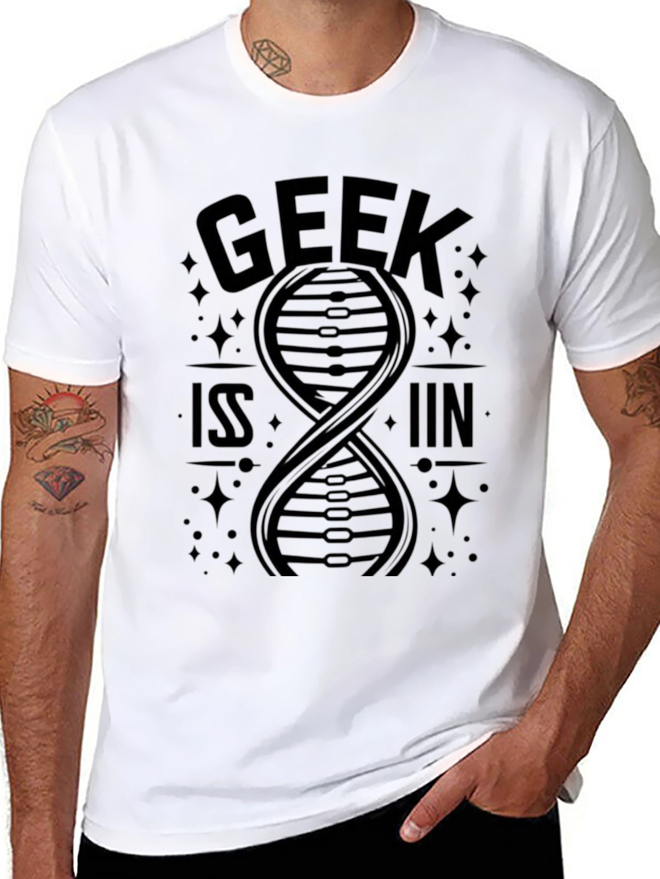 Black Geek DNA T-Shirt - Science Nerd Apparel view 8