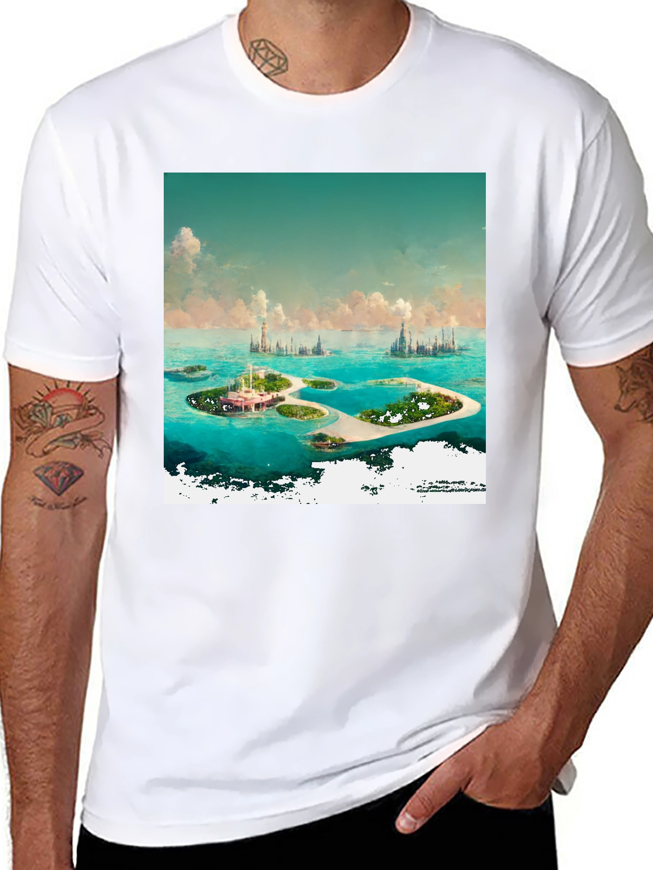 Black Island Paradise Graphic Tee - Coastal Dream view 8