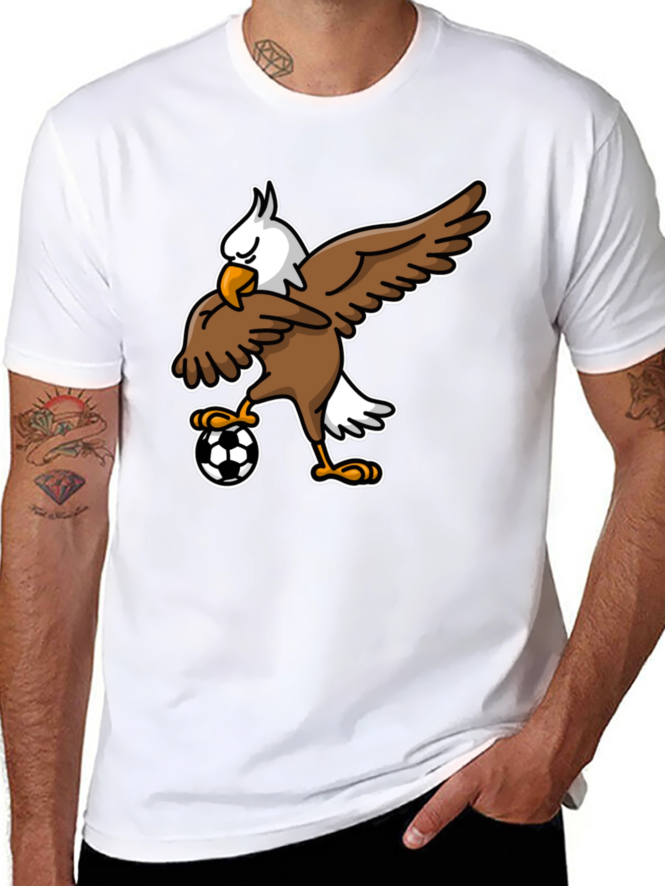 Black Soccer Eagle Graphic Tee - Black view 8