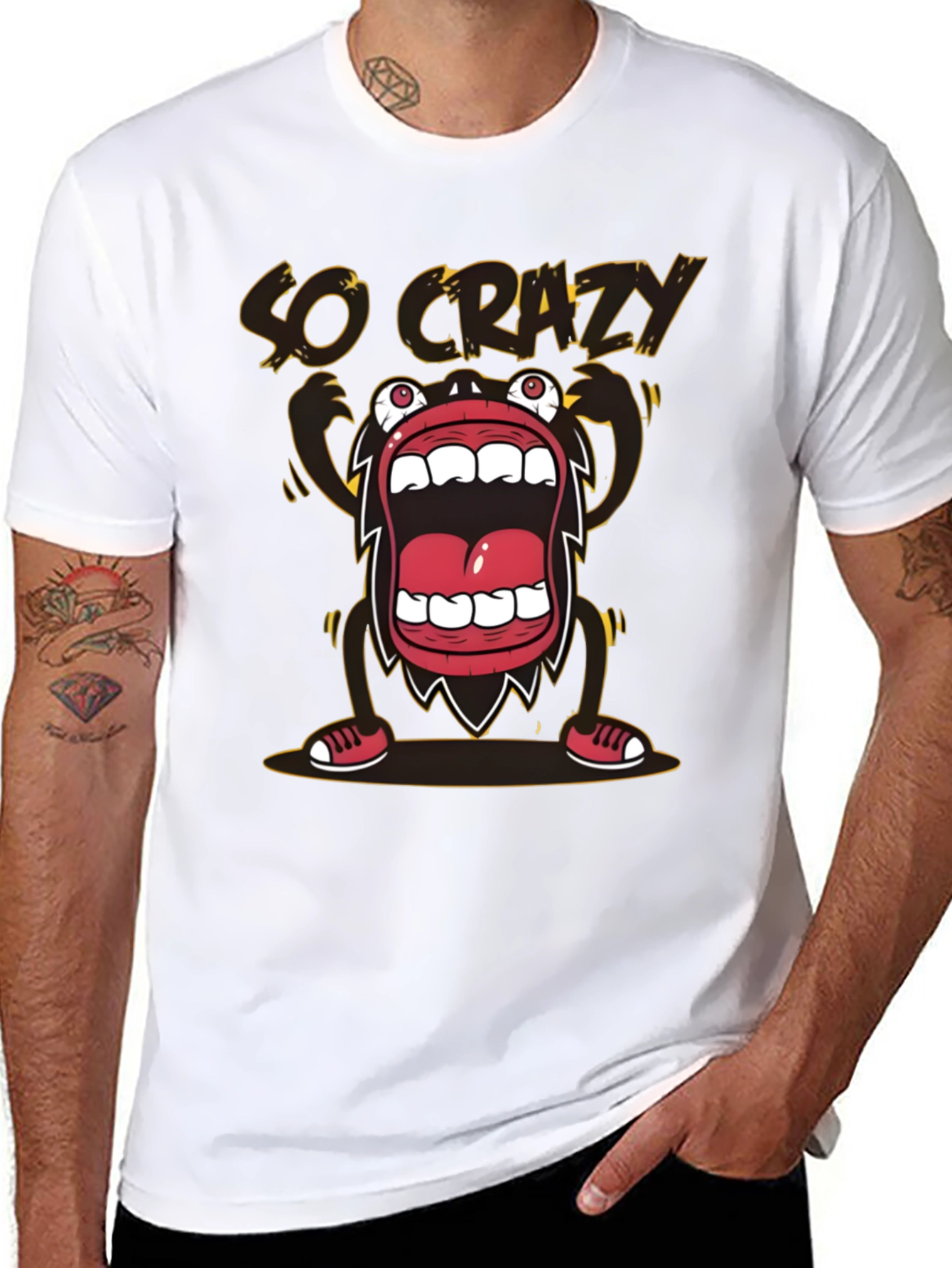 Black So Crazy Graphic T-Shirt - Bold Black Tee view 8