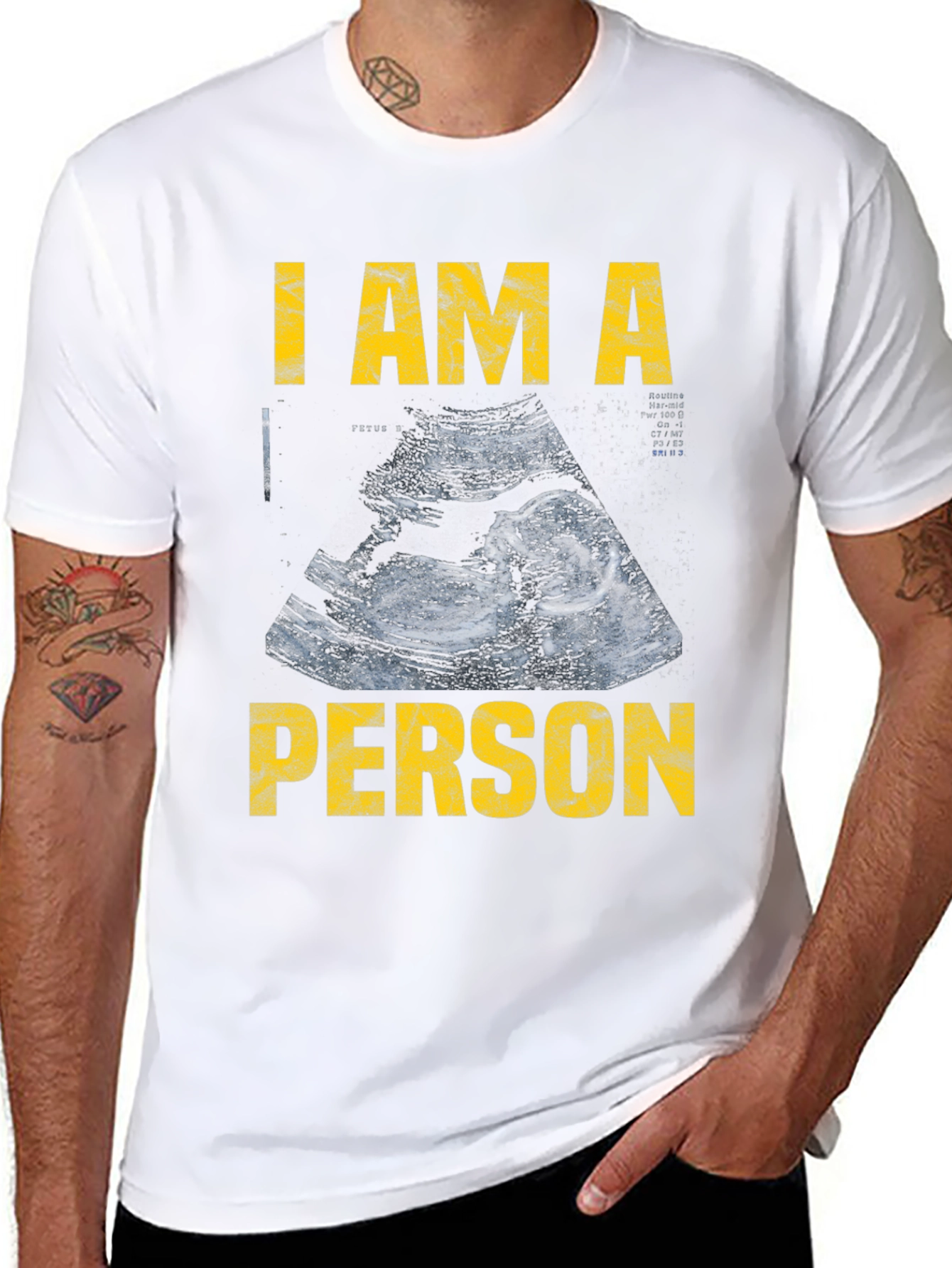 Black I Am A Person Pro-Life T-Shirt view 8