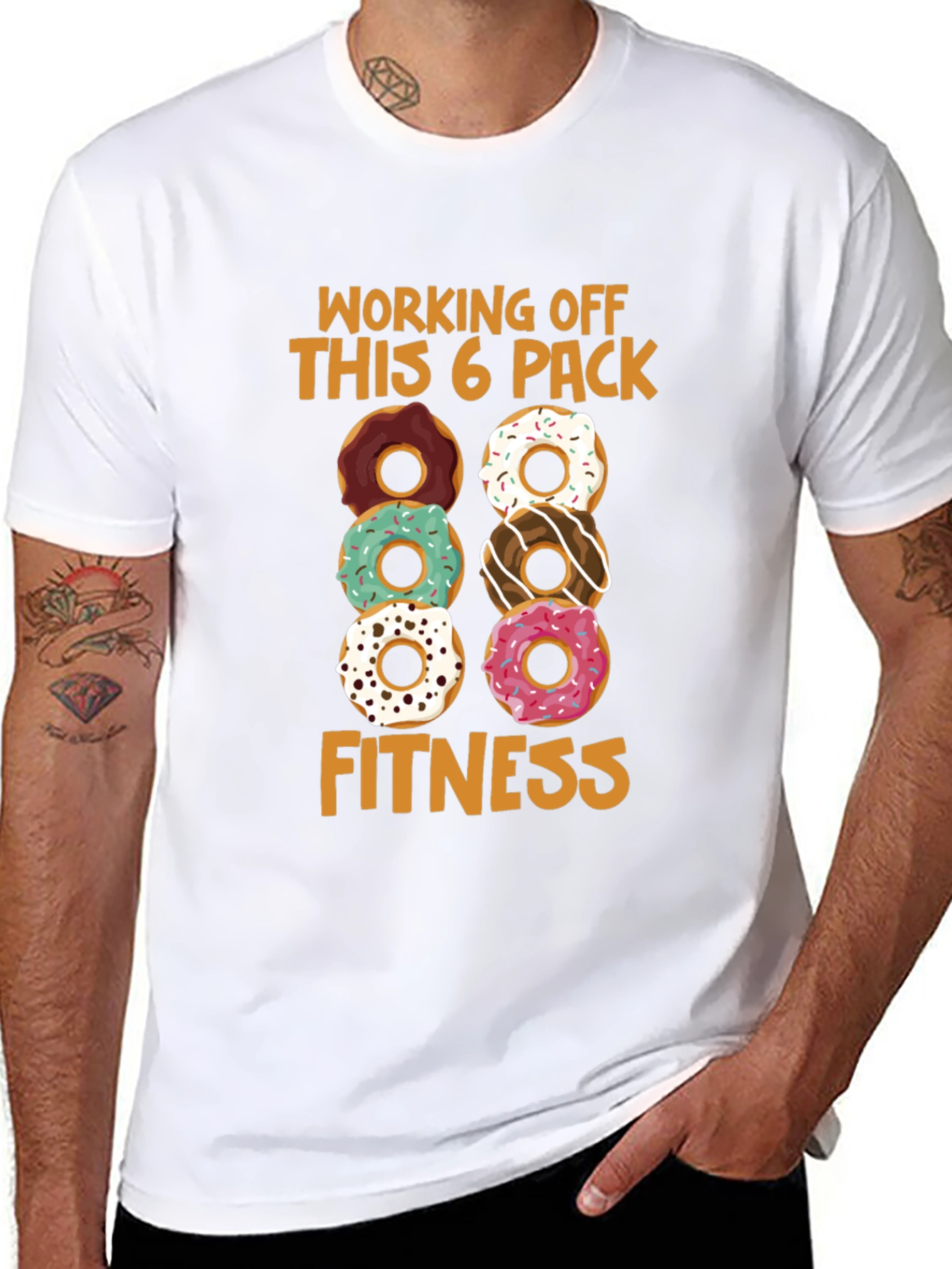 Black Donut 6-Pack Fitness T-Shirt view 8