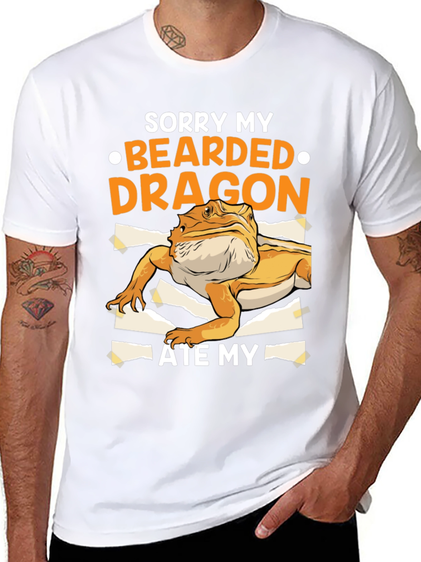 Black Bearded Dragon Ate My Homework T-Shirt Funny Lizard Lover Tee view 8