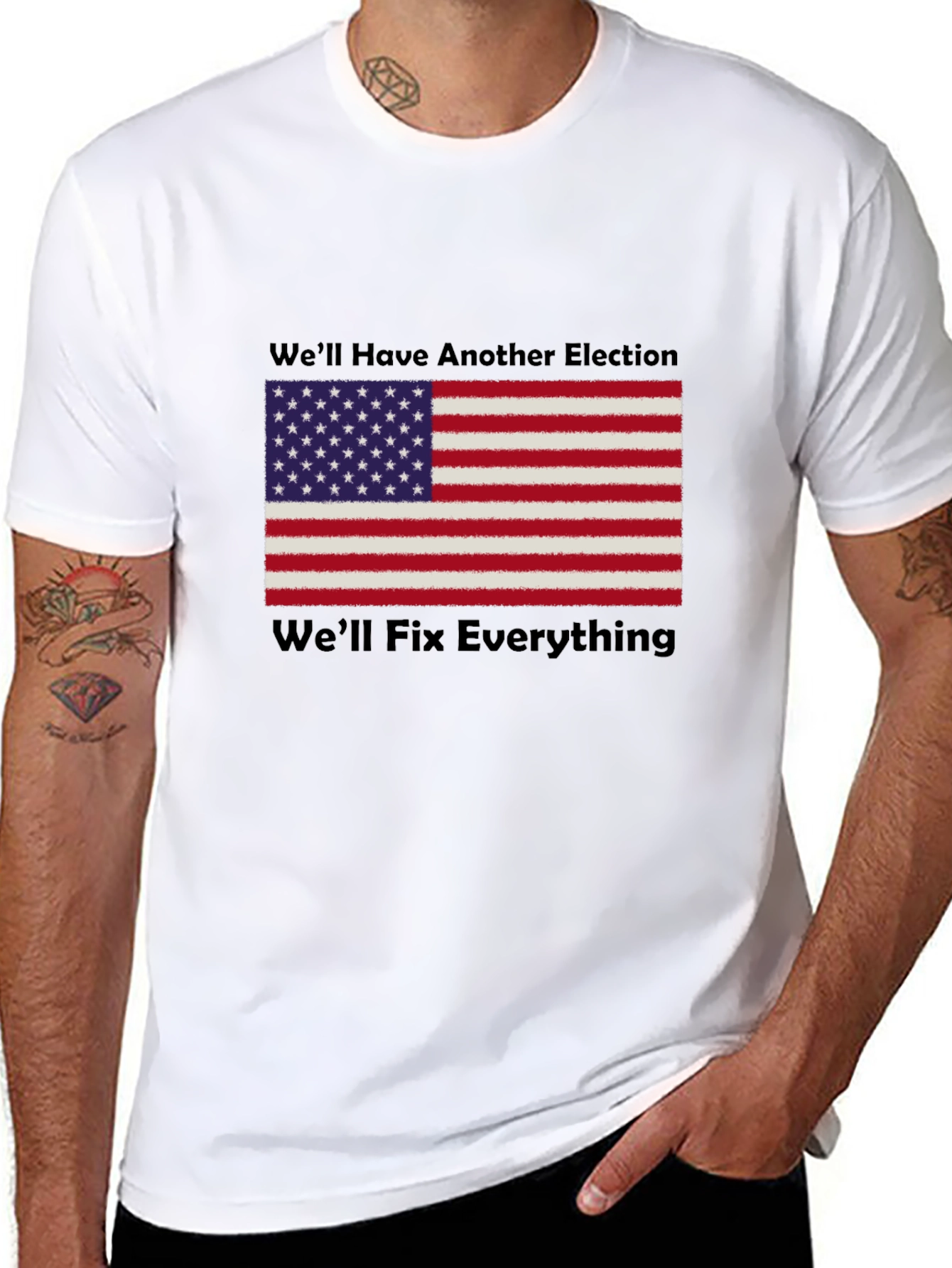 Black Patriotic Election Fix T-Shirt view 8