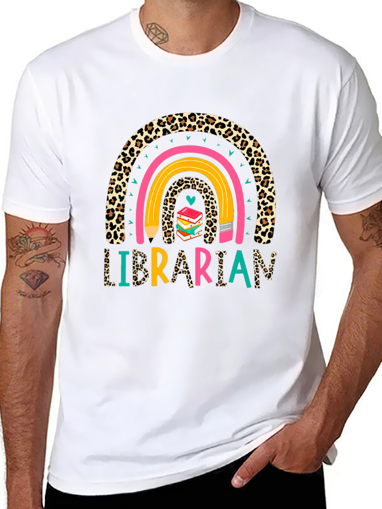 Black Librarian Rainbow T-Shirt view 8