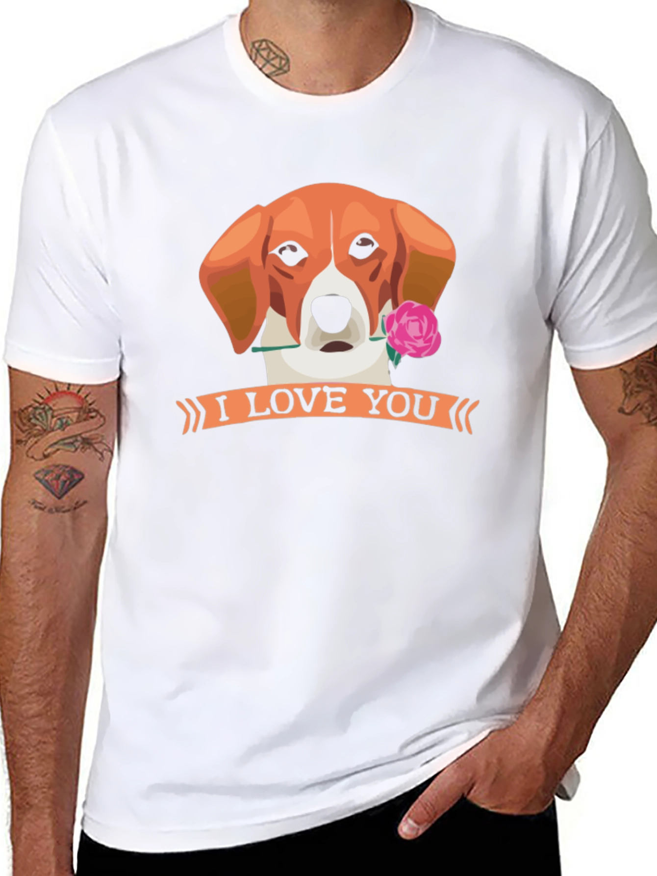 Black I Love You Dog T-Shirt - Cute Valentine's Day Tee view 8