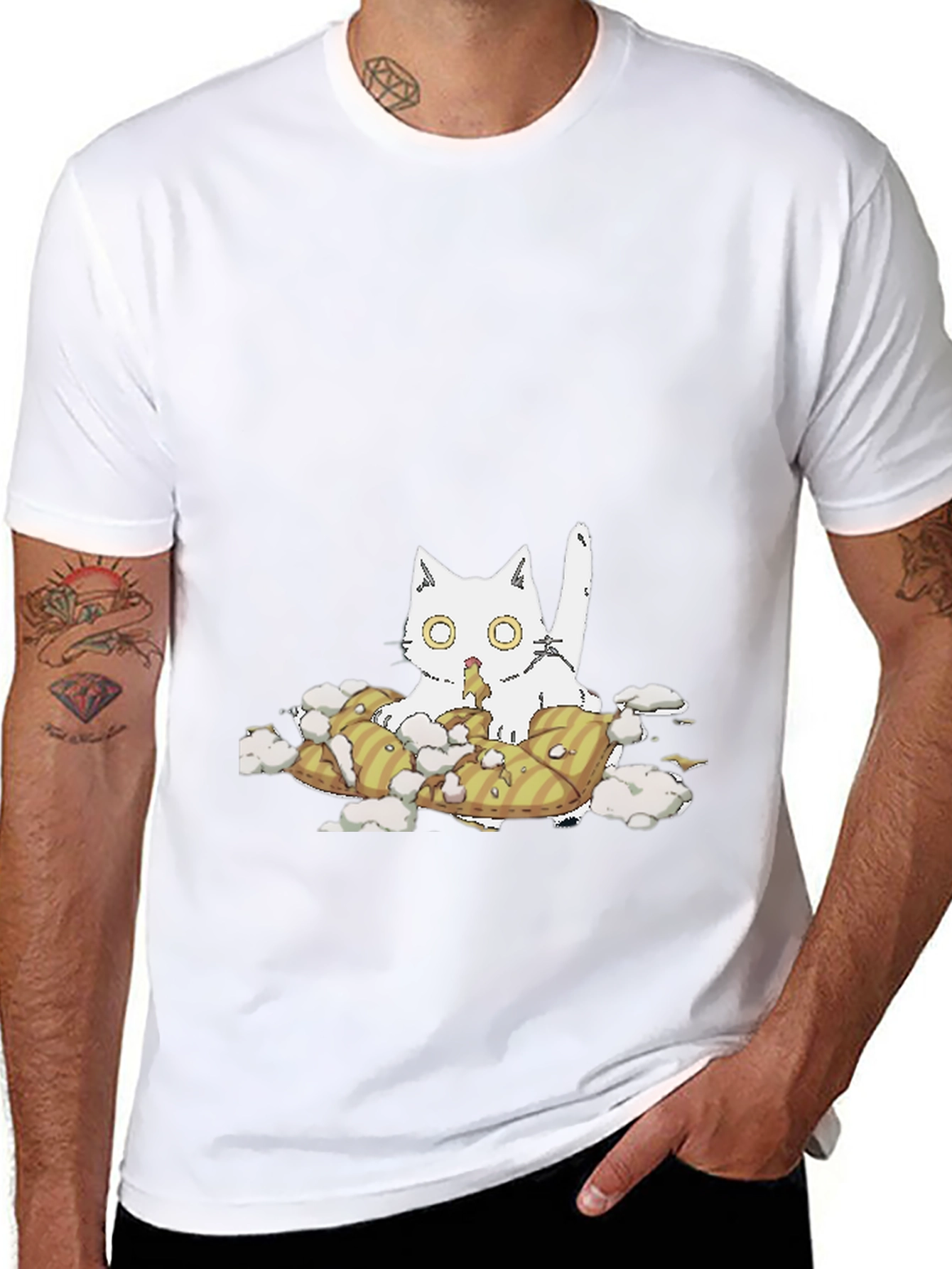 Black Cat Pillow T-Shirt - Quirky Comfort view 8