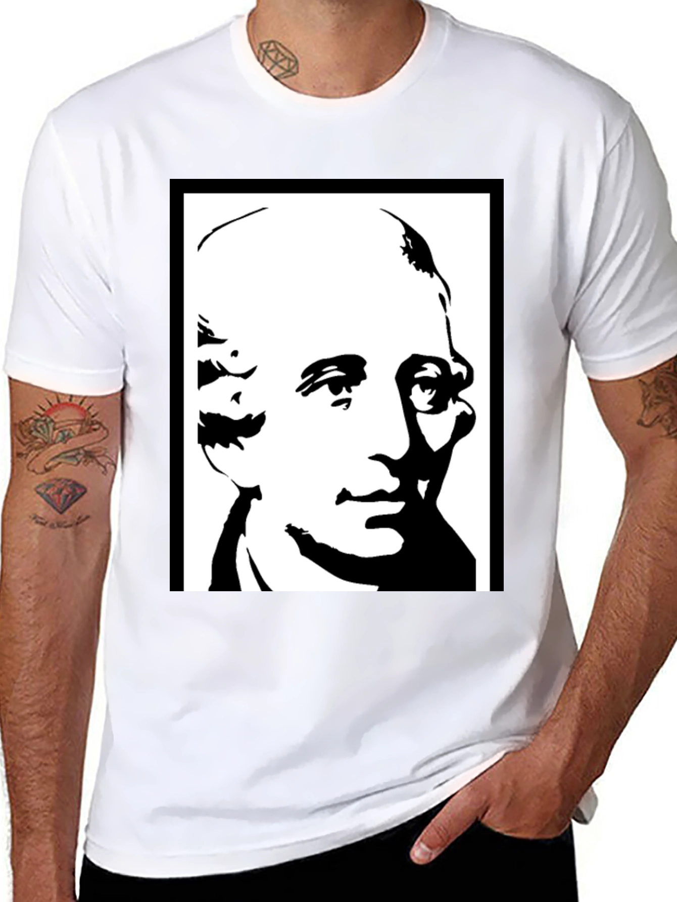 Black Historical Portrait Graphic Tee - Black view 8