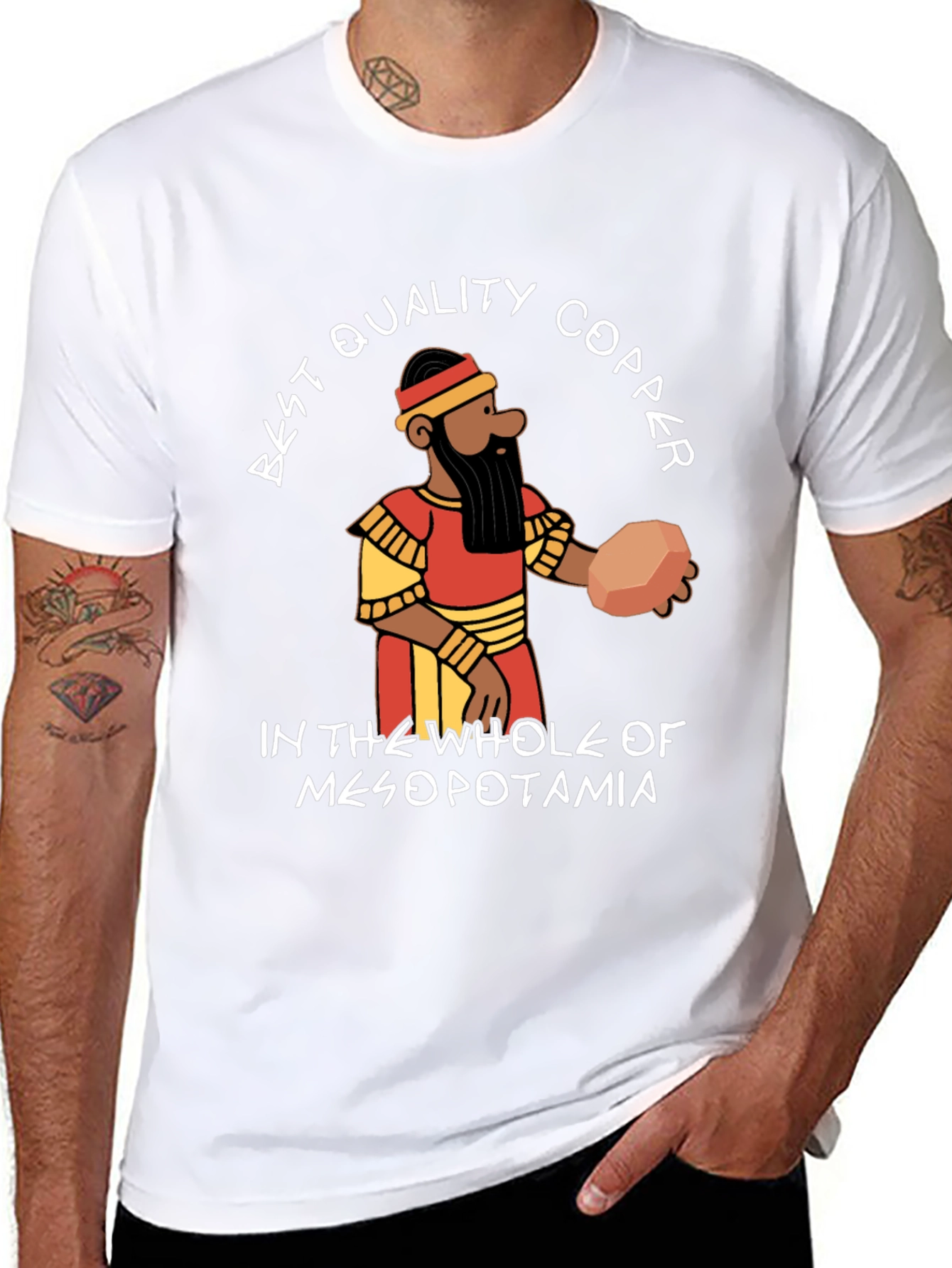 Black Best Quality Copper Mesopotamia T-Shirt view 8