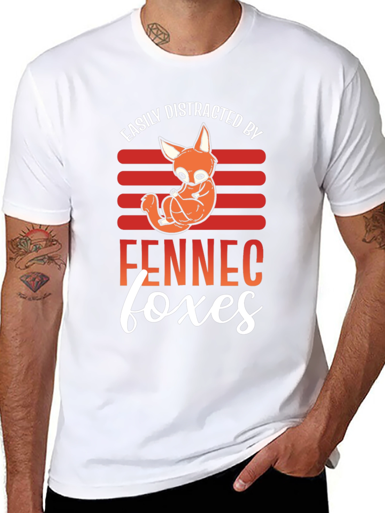 Black Fennec Fox Distraction T-Shirt view 8