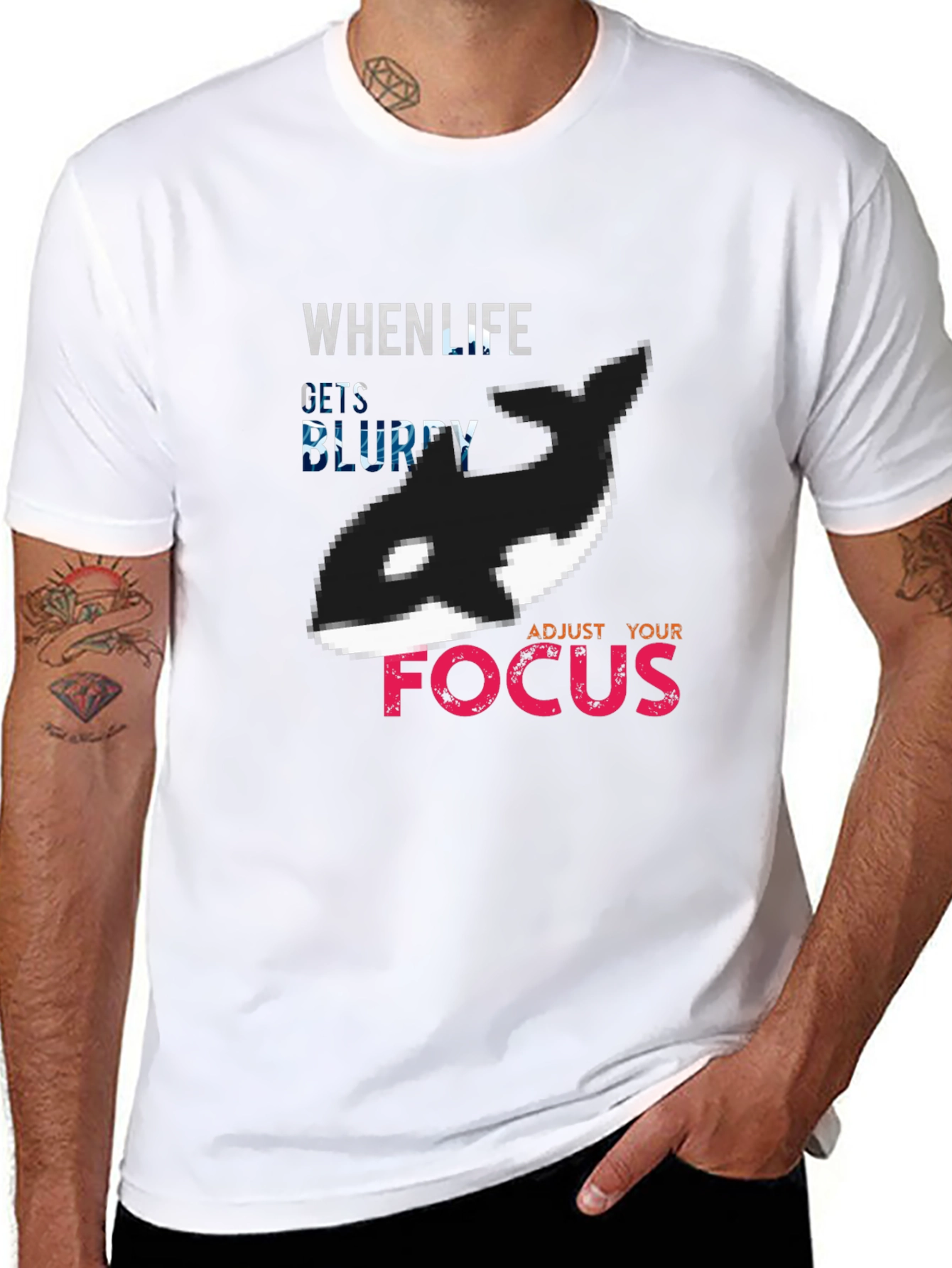 Black When Life Gets Blurry Adjust Your Focus Orca T-Shirt view 8