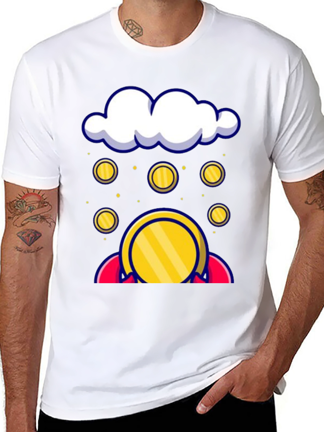 Black Cloud Coin Graphic Tee - Black view 8