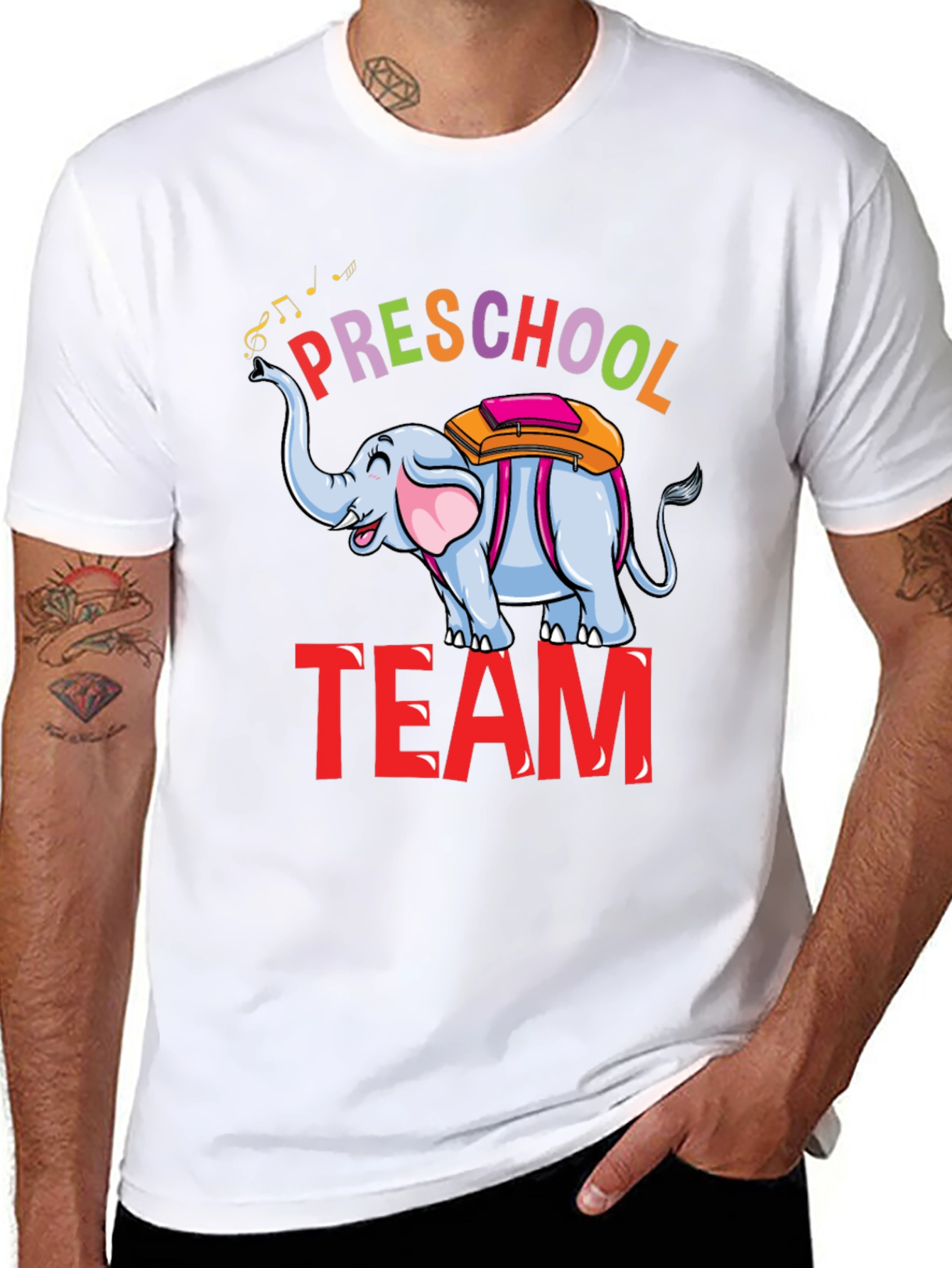Black Preschool Team Elephant T-Shirt view 8