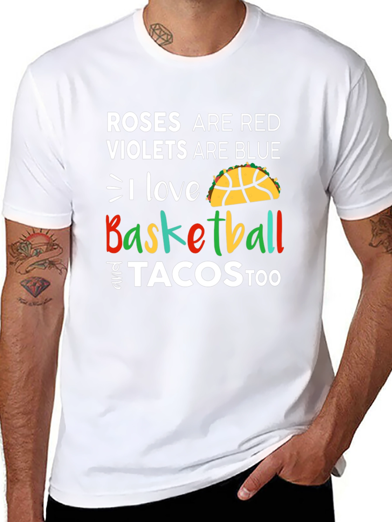 Black Basketball and Tacos Graphic Tee view 8