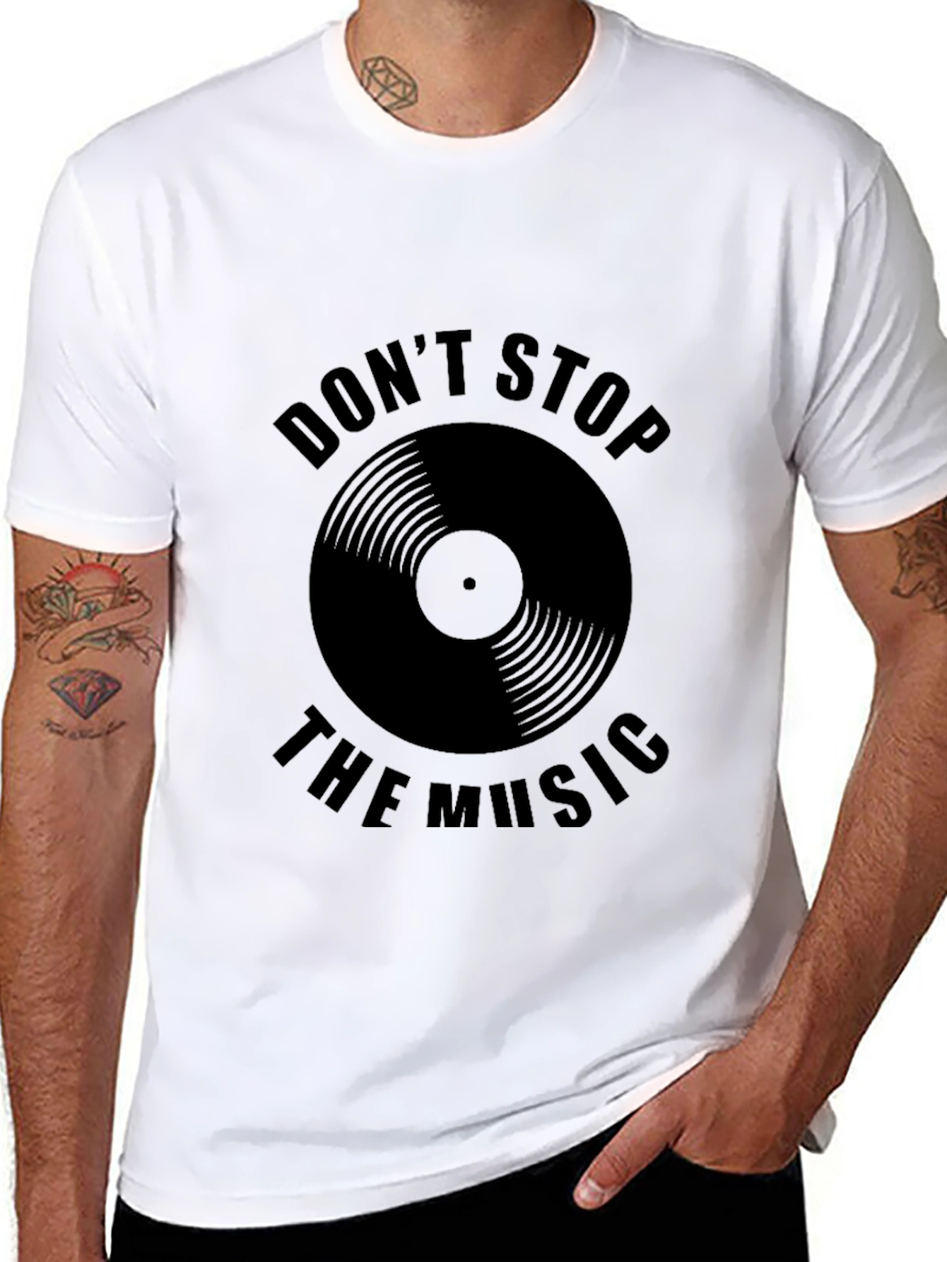 Black Don't Stop the Music Graphic T-Shirt view 8