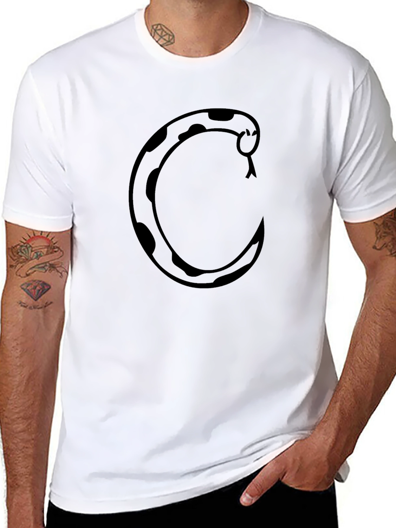 Black Snake Graphic Tee - Cool Black T-Shirt view 8