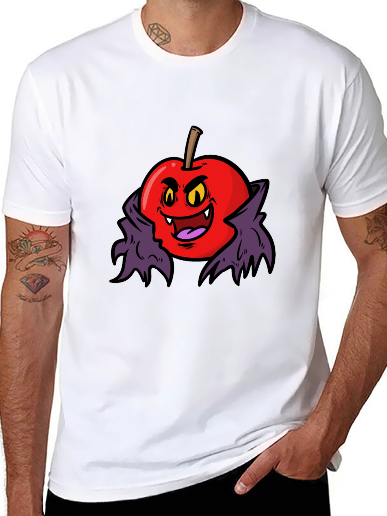 Black Vampire Apple Graphic Tee view 8
