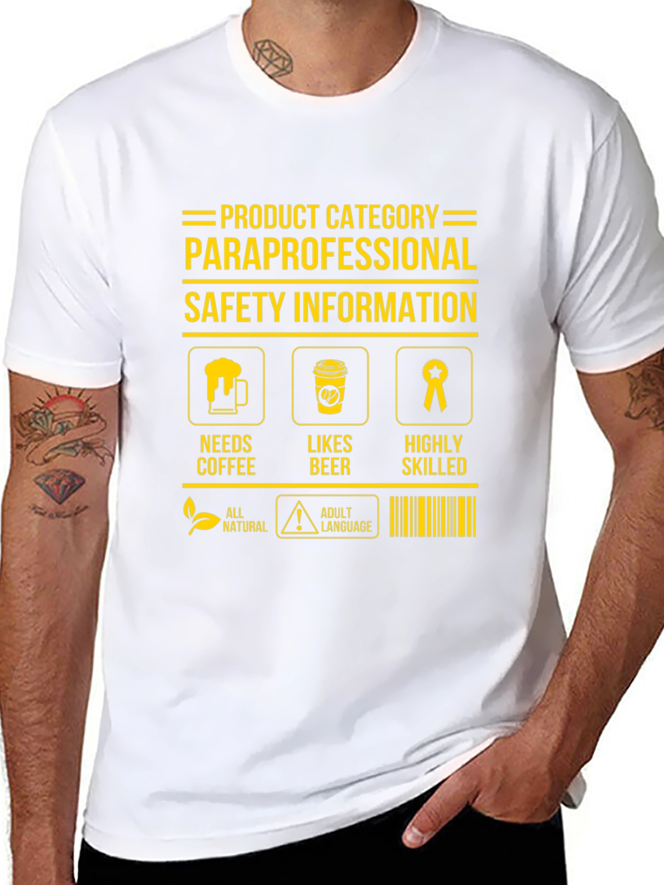 Black Paraprofessional T-Shirt: Needs Coffee, Likes Beer view 8