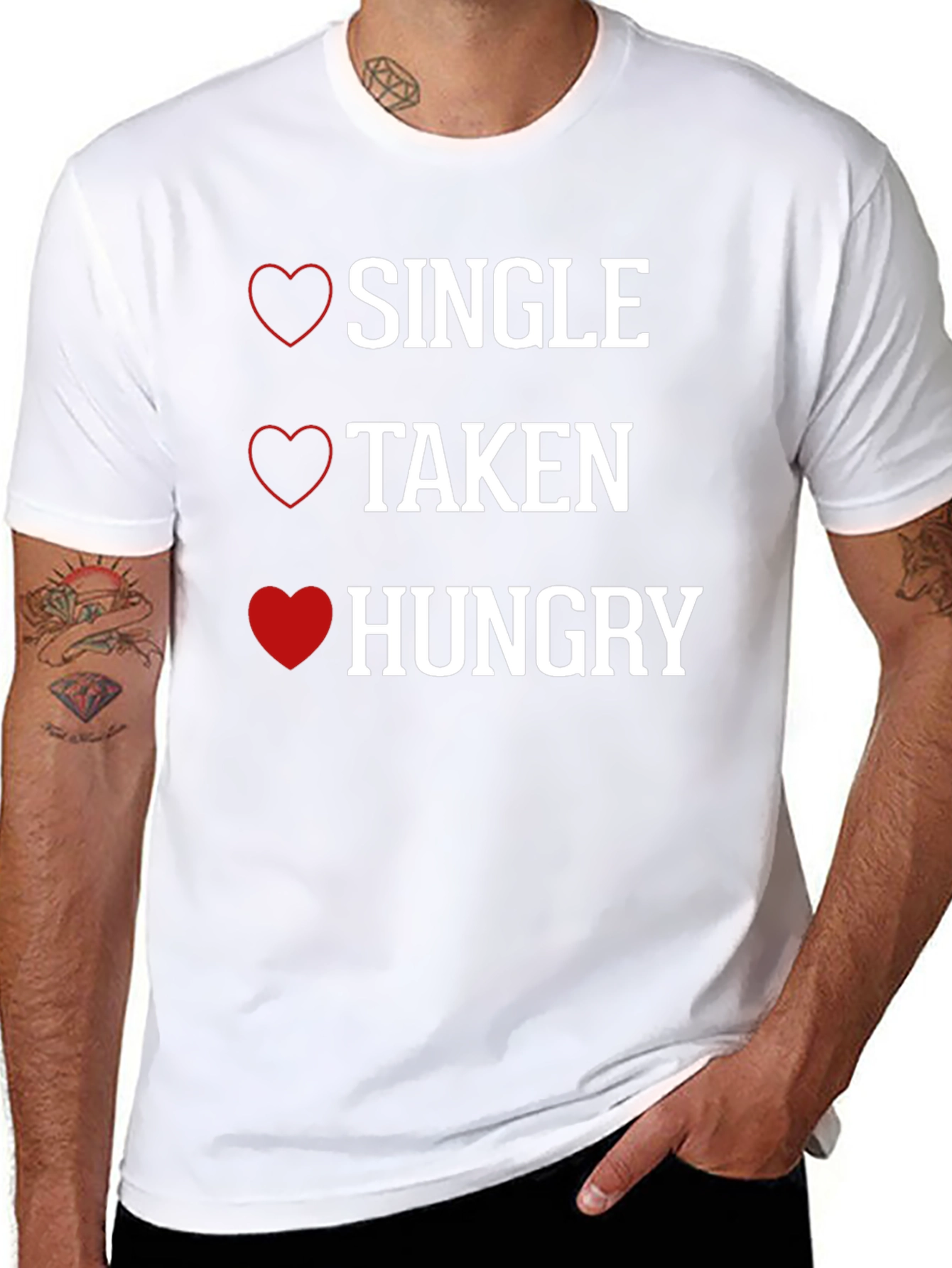 Black Single Taken Hungry T-Shirt view 8