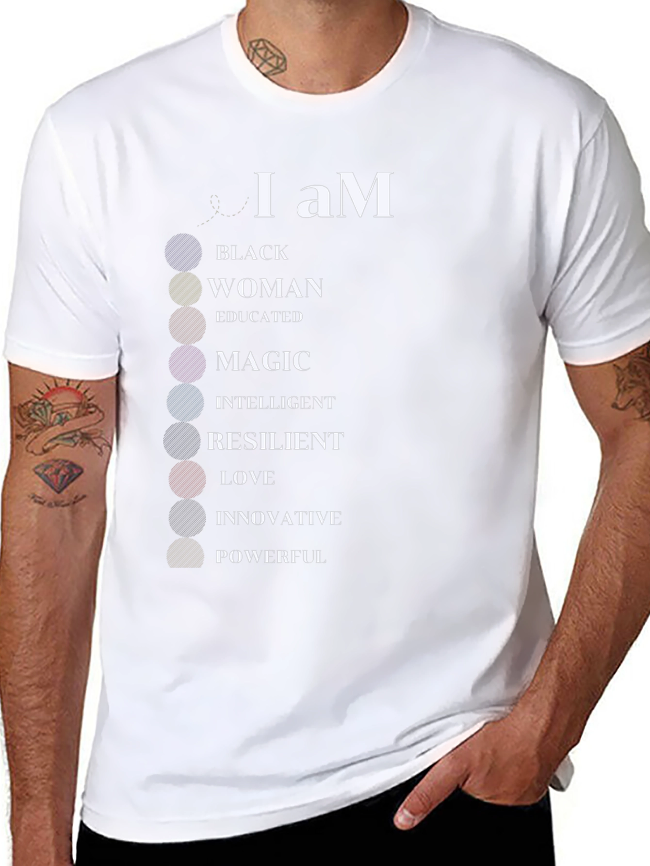 Black I Am Black Woman T-Shirt - Empowering Statement Tee view 8