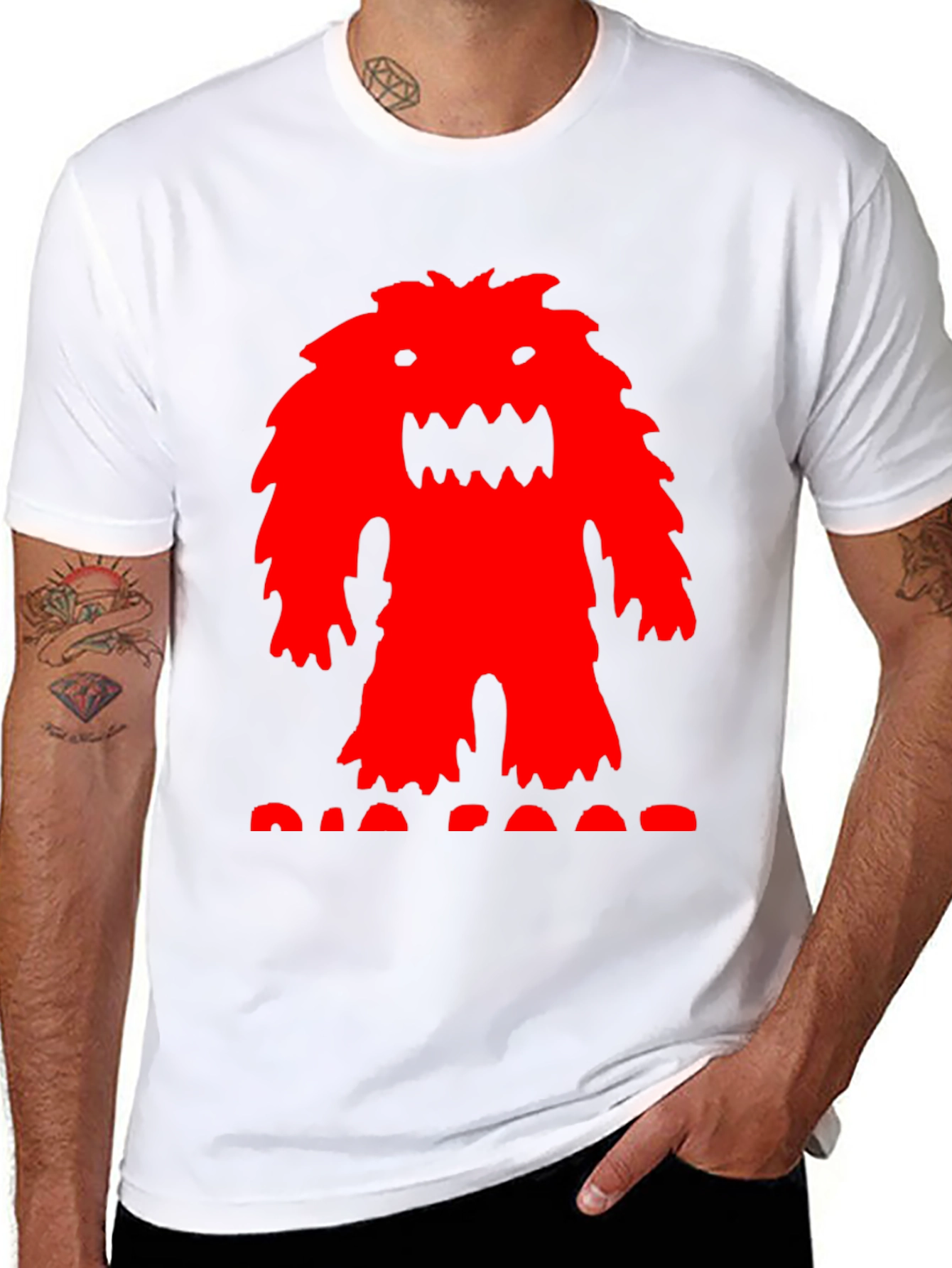 Black Monster Graphic Tee - Black Cotton T-Shirt view 8