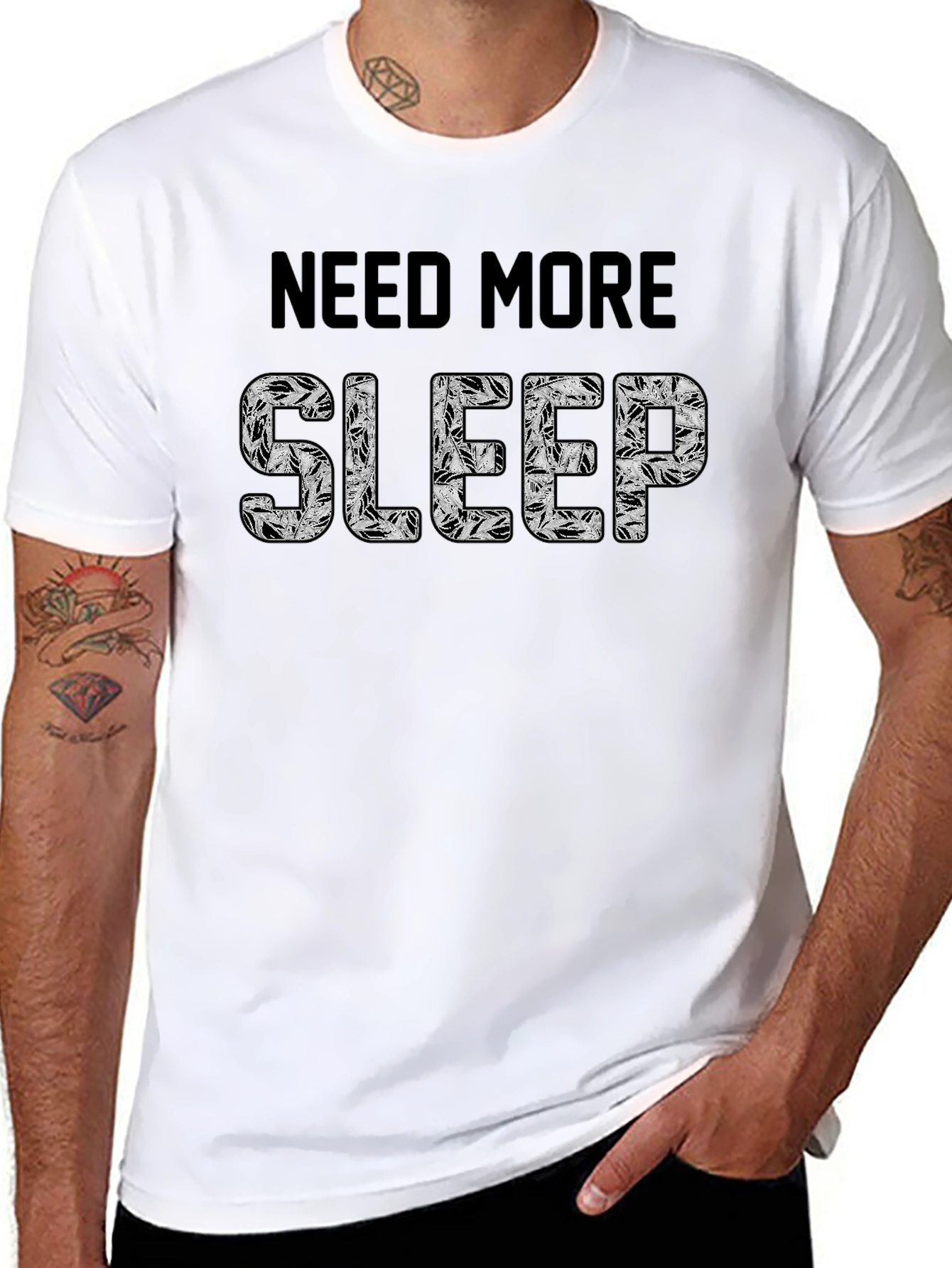 Black Need More Sleep Graphic T-Shirt view 8