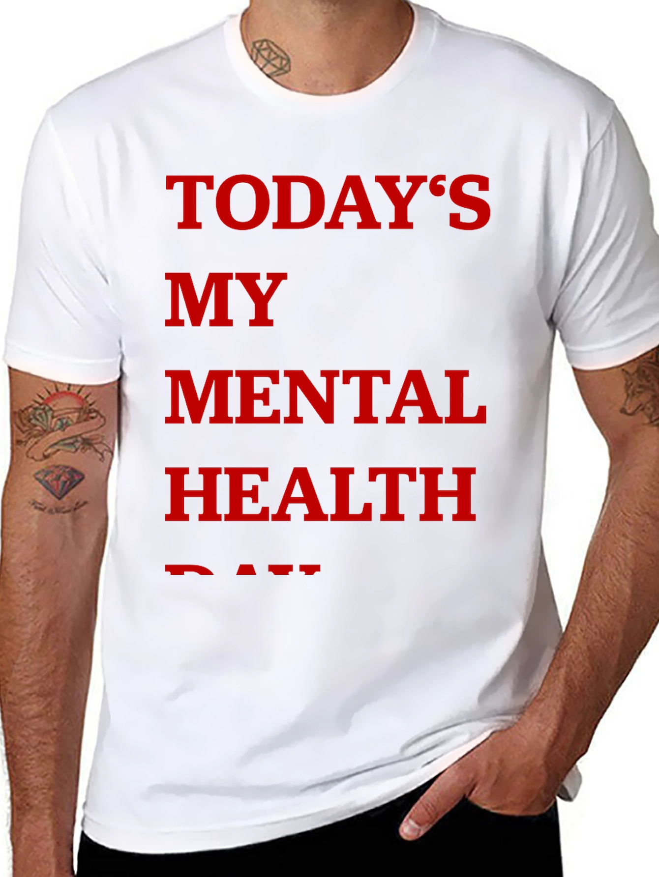 Black Today's My Mental Health Day Graphic Tee view 8