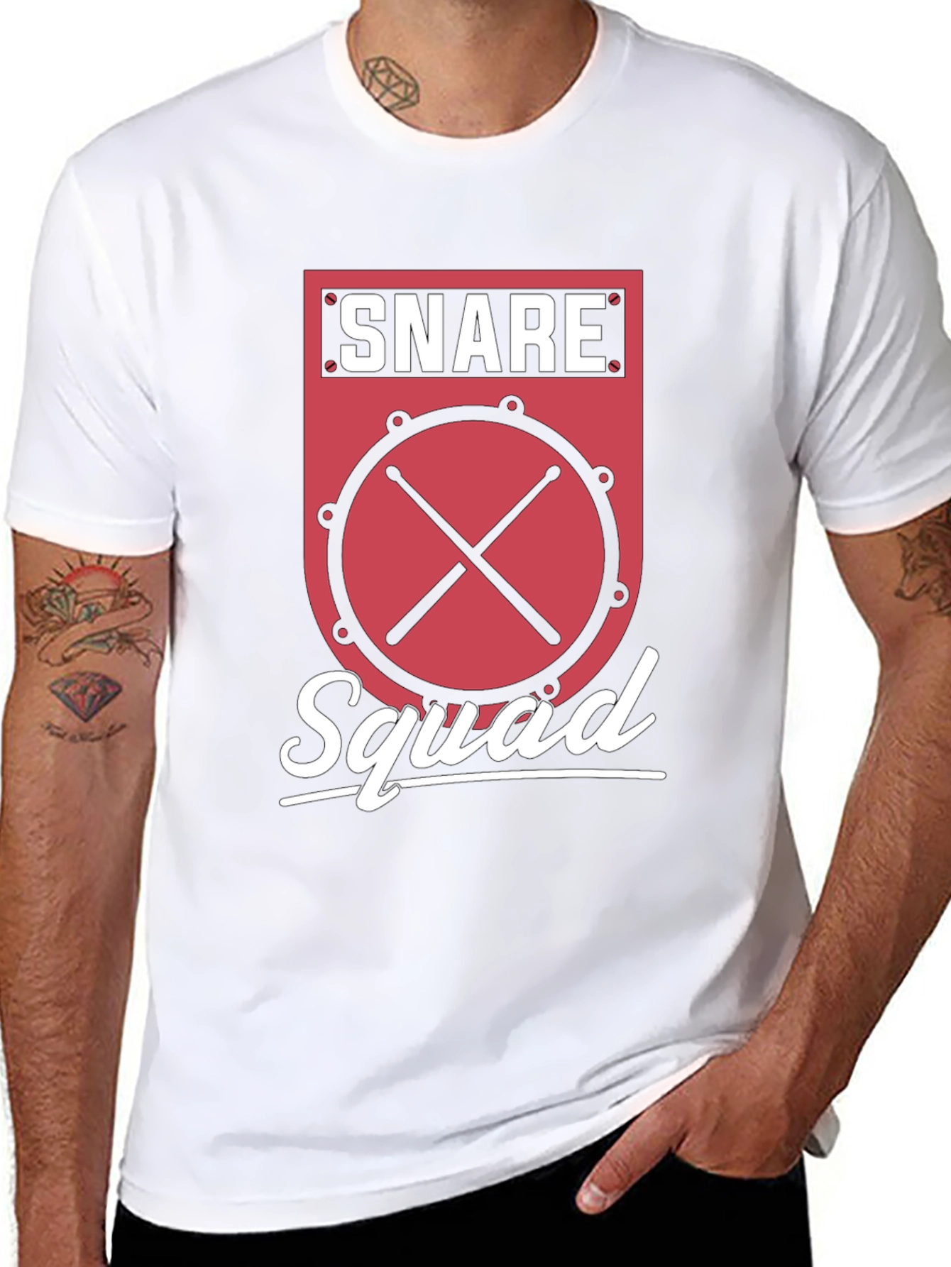Black Snare Squad Drummer Graphic Tee view 8