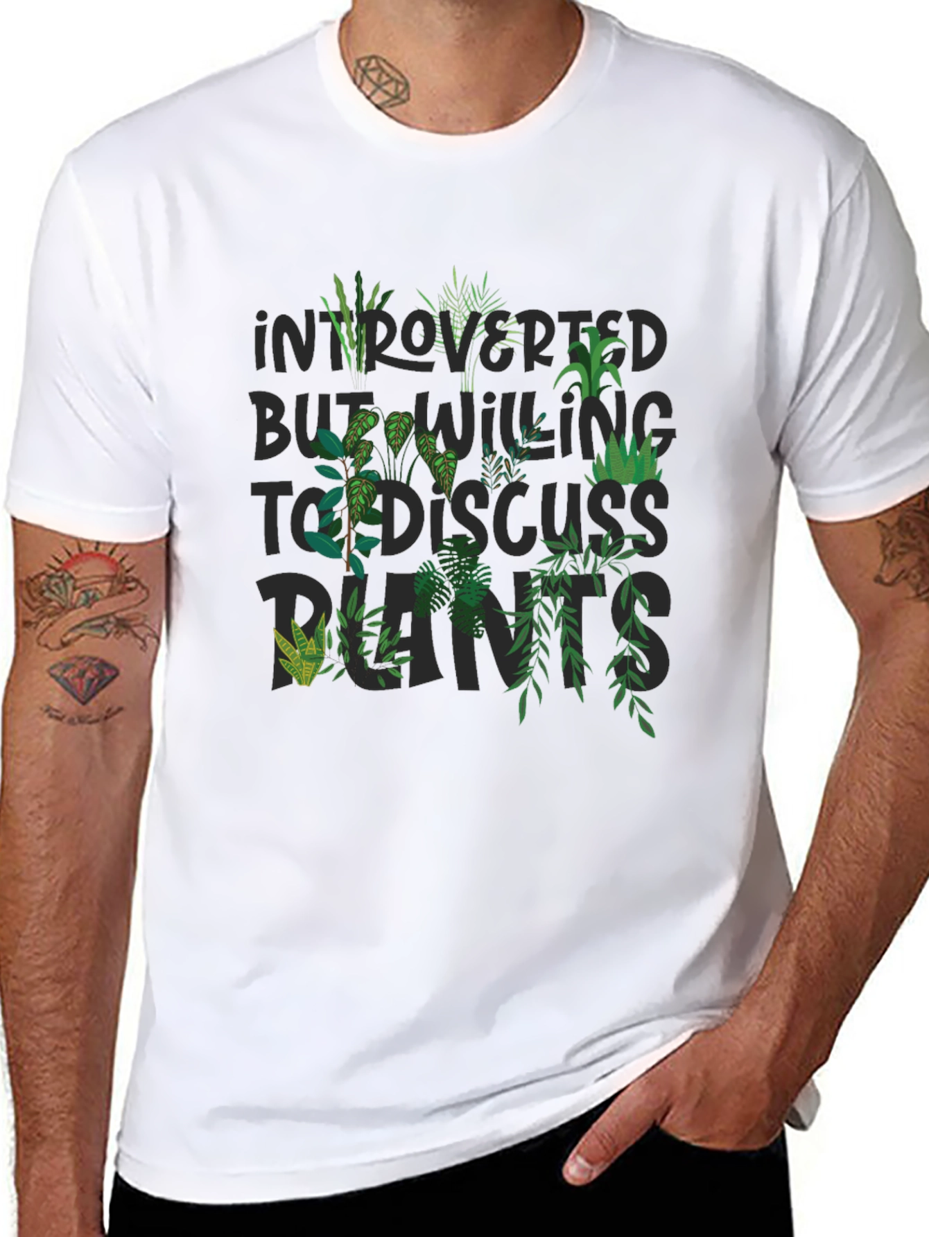 Black Introverted Plant Lover T-Shirt view 8