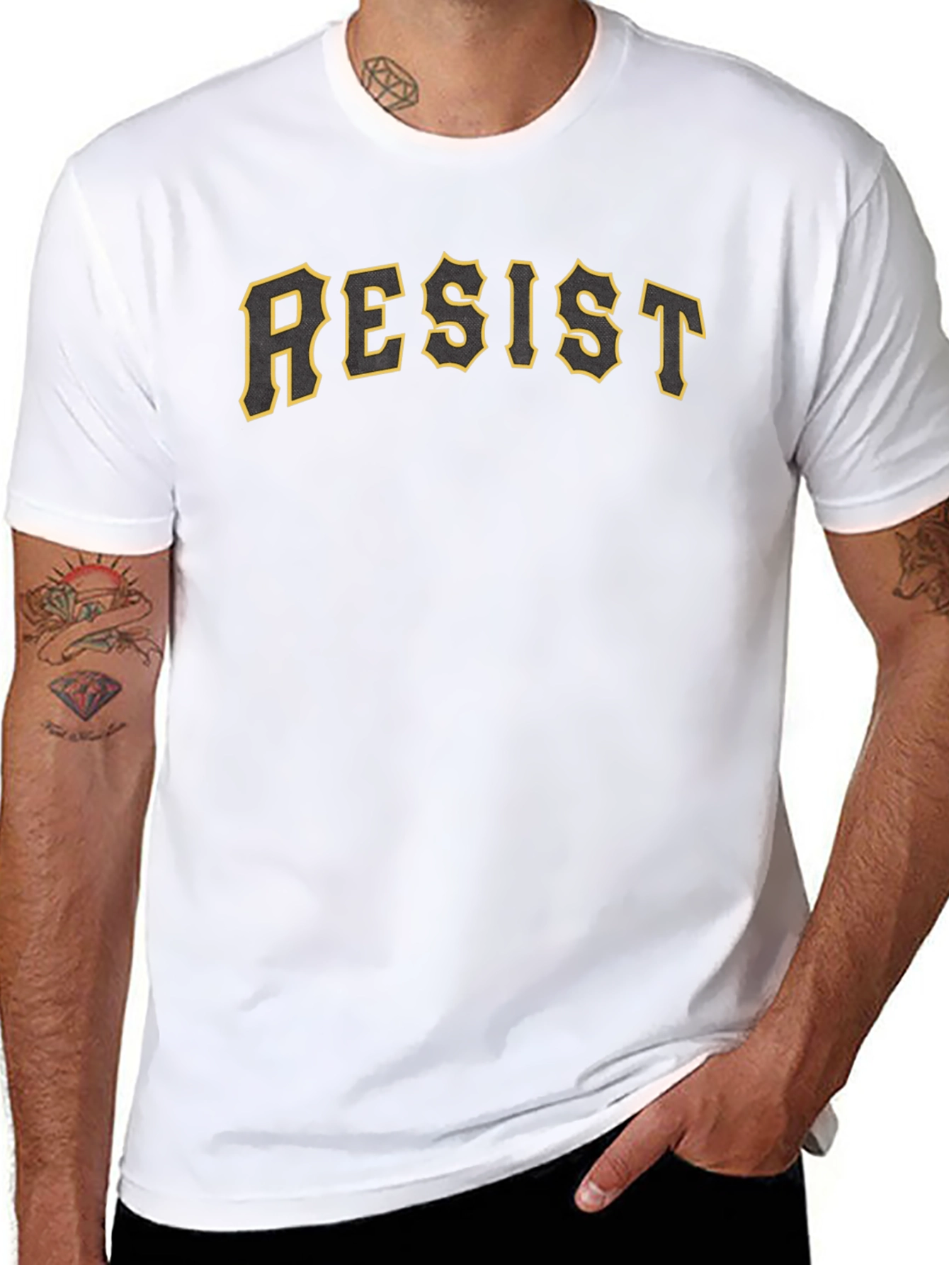 Black Resist Graphic T-Shirt - Bold Statement Tee view 8