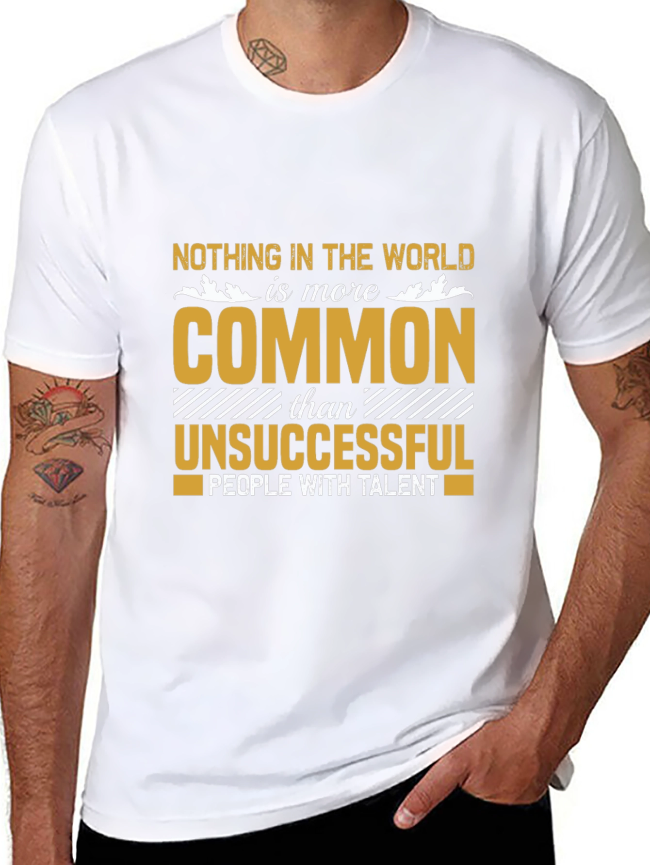 Black Motivational Graphic Tee - Nothing In The World Is More Common view 8