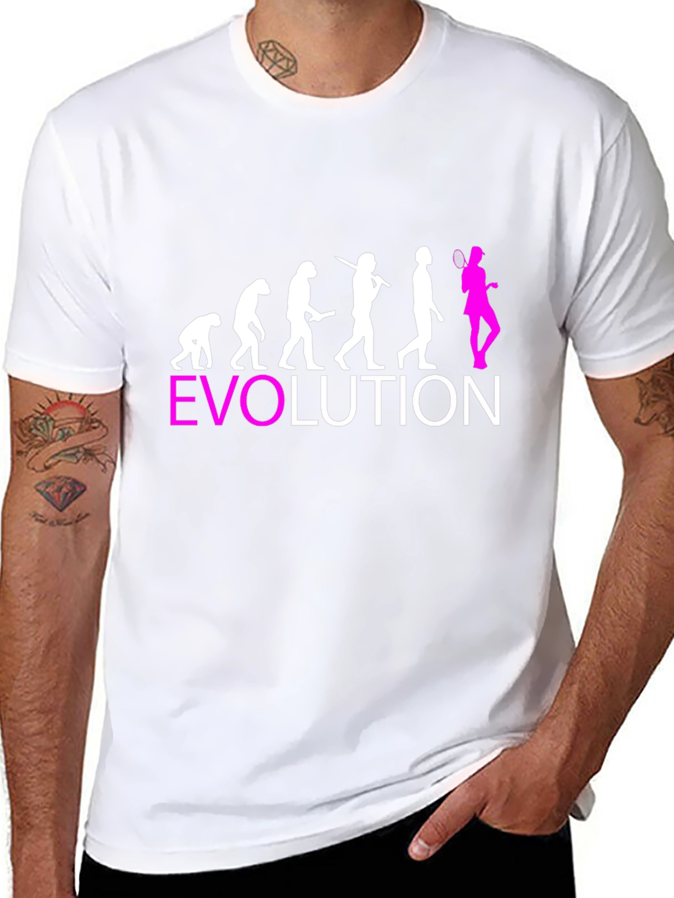 Black Evolution of Badminton T-Shirt - Funny Sport Tee view 8