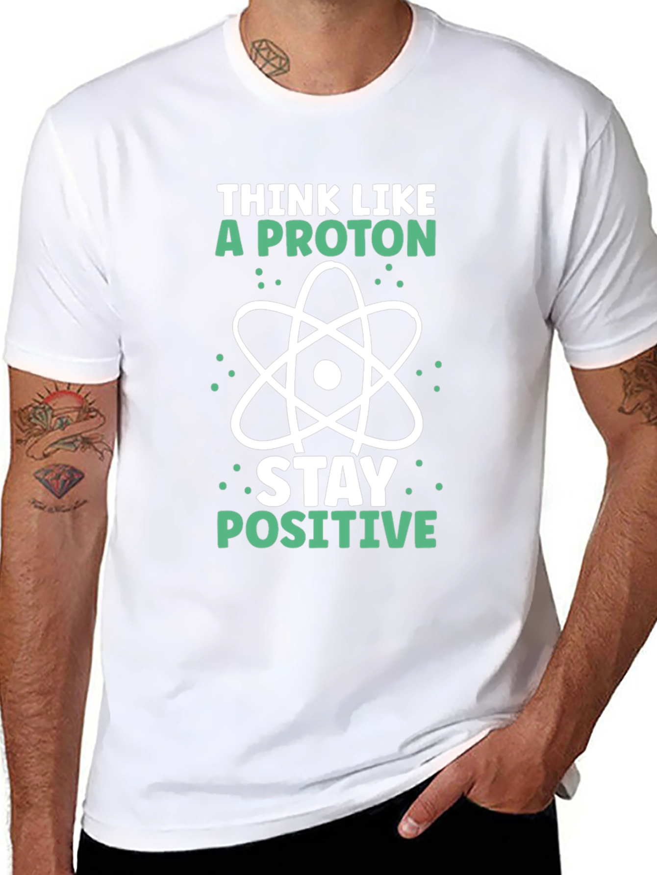 Black Think Like A Proton - Science T-Shirt view 8