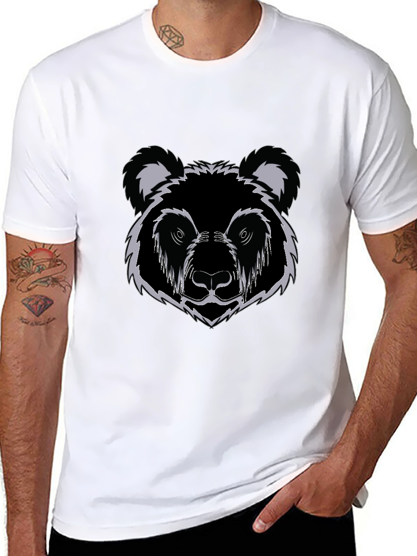 Black Black Bear Graphic Print T-Shirt view 8