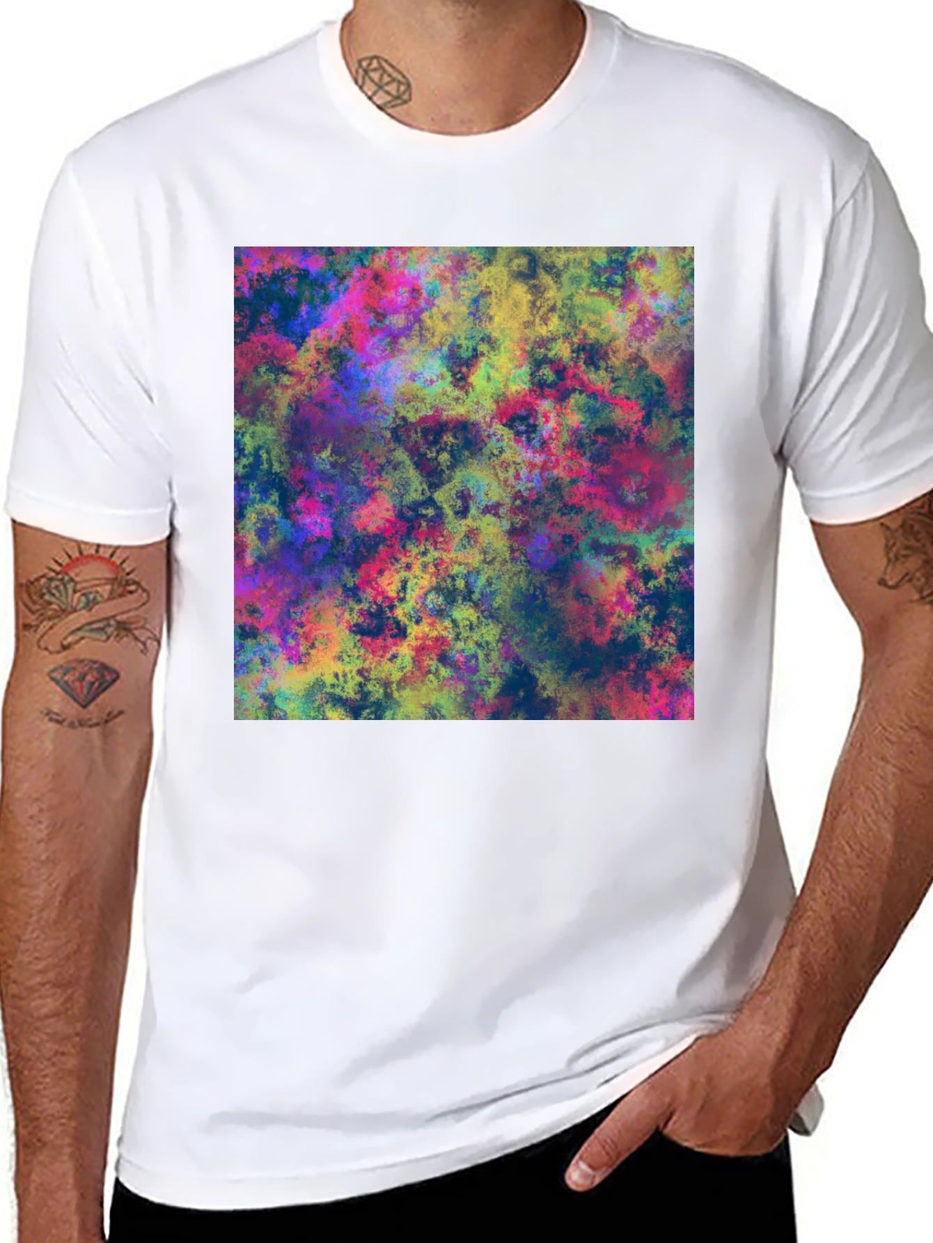 Black Abstract Art Print Black T-Shirt view 8