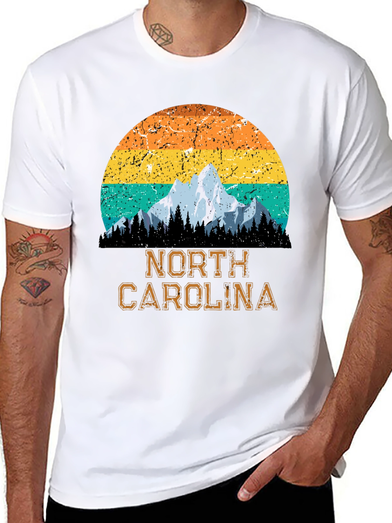 Black North Carolina Mountain Graphic T-Shirt view 8